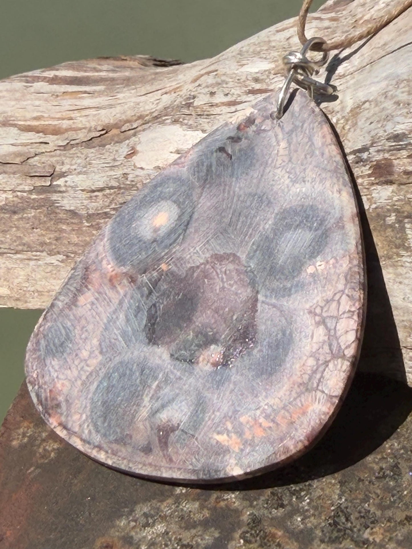 Ethically sourced leopardskin jasper necklace. Large! Handmade jewellery, gift for him, gift for her. Ethical jewellery. Unusual gemstone