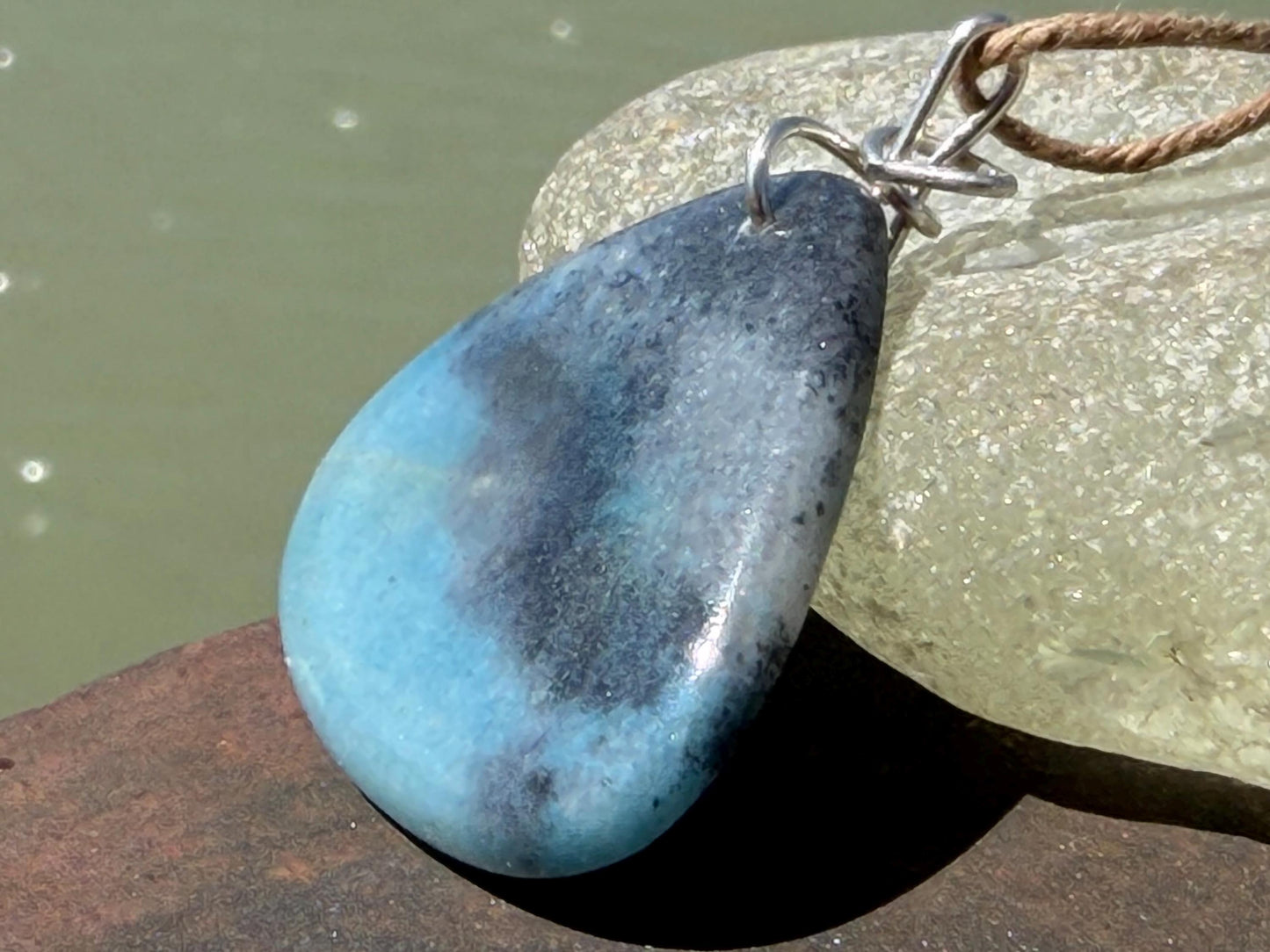 Ethically sourced trolleite gemstone necklace. Handmade unusual jewellery, gift for him, gift for her. Ethical jewellery. Unusual gemstone