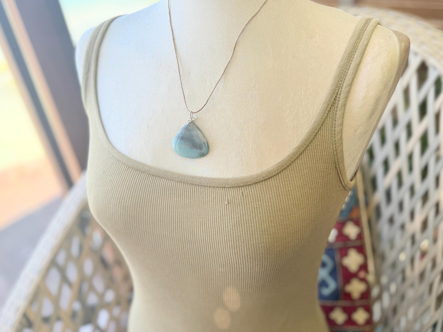 Ethically sourced trolleite gemstone necklace. Handmade unusual jewellery, gift for him, gift for her. Ethical jewellery. Unusual gemstone