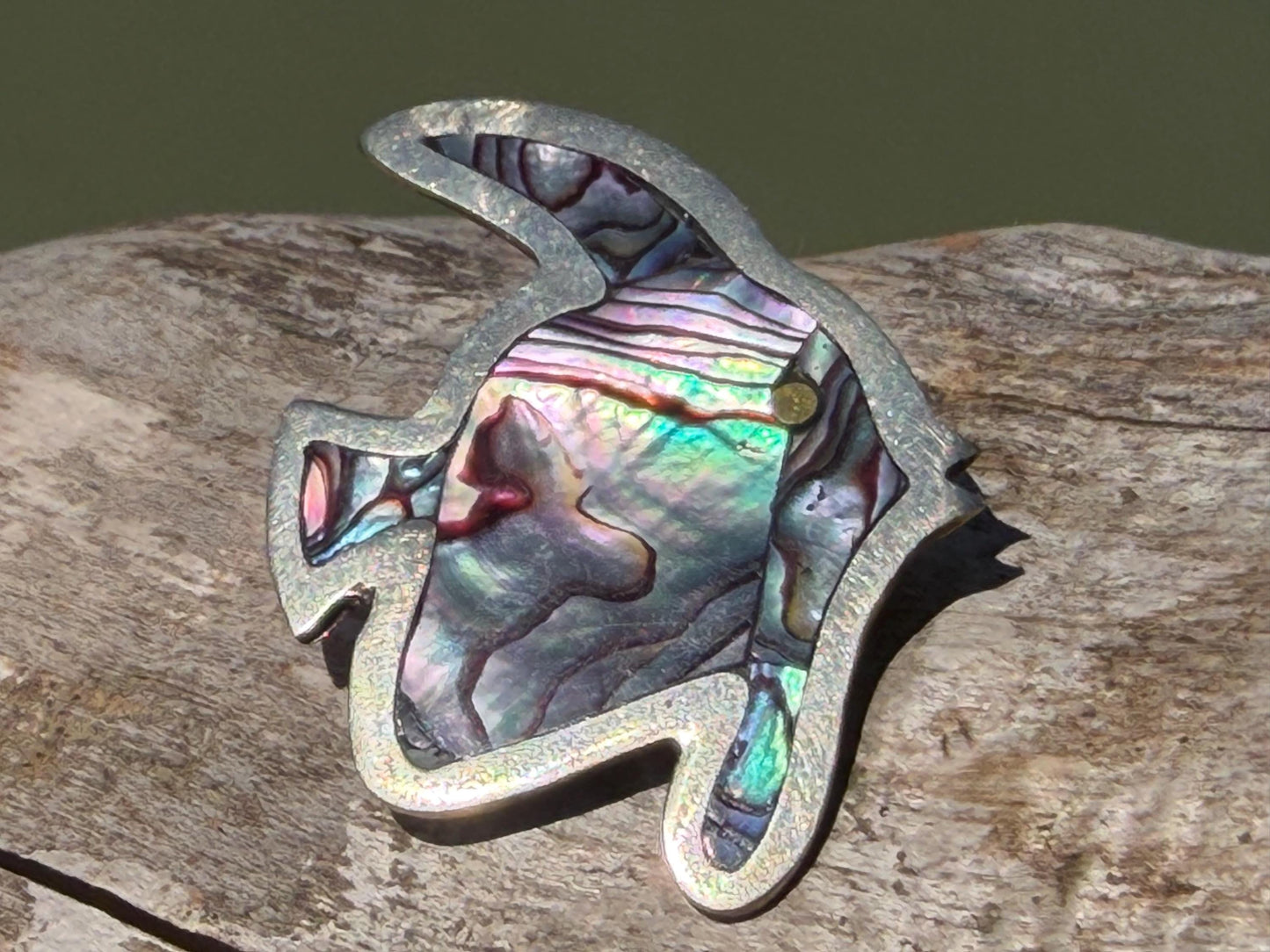 Vintage fish brooch. Stunning Abalone brooch. Eco friendly jewellery. Unusual ethical jewellery. Abalone jewellery. Unusual brooches.