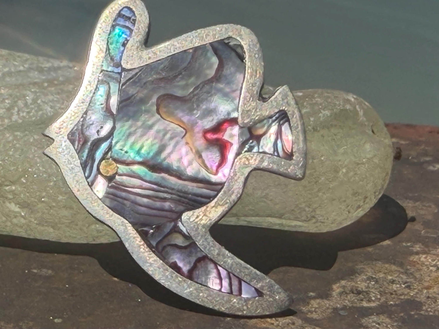 Vintage fish brooch. Stunning Abalone brooch. Eco friendly jewellery. Unusual ethical jewellery. Abalone jewellery. Unusual brooches.