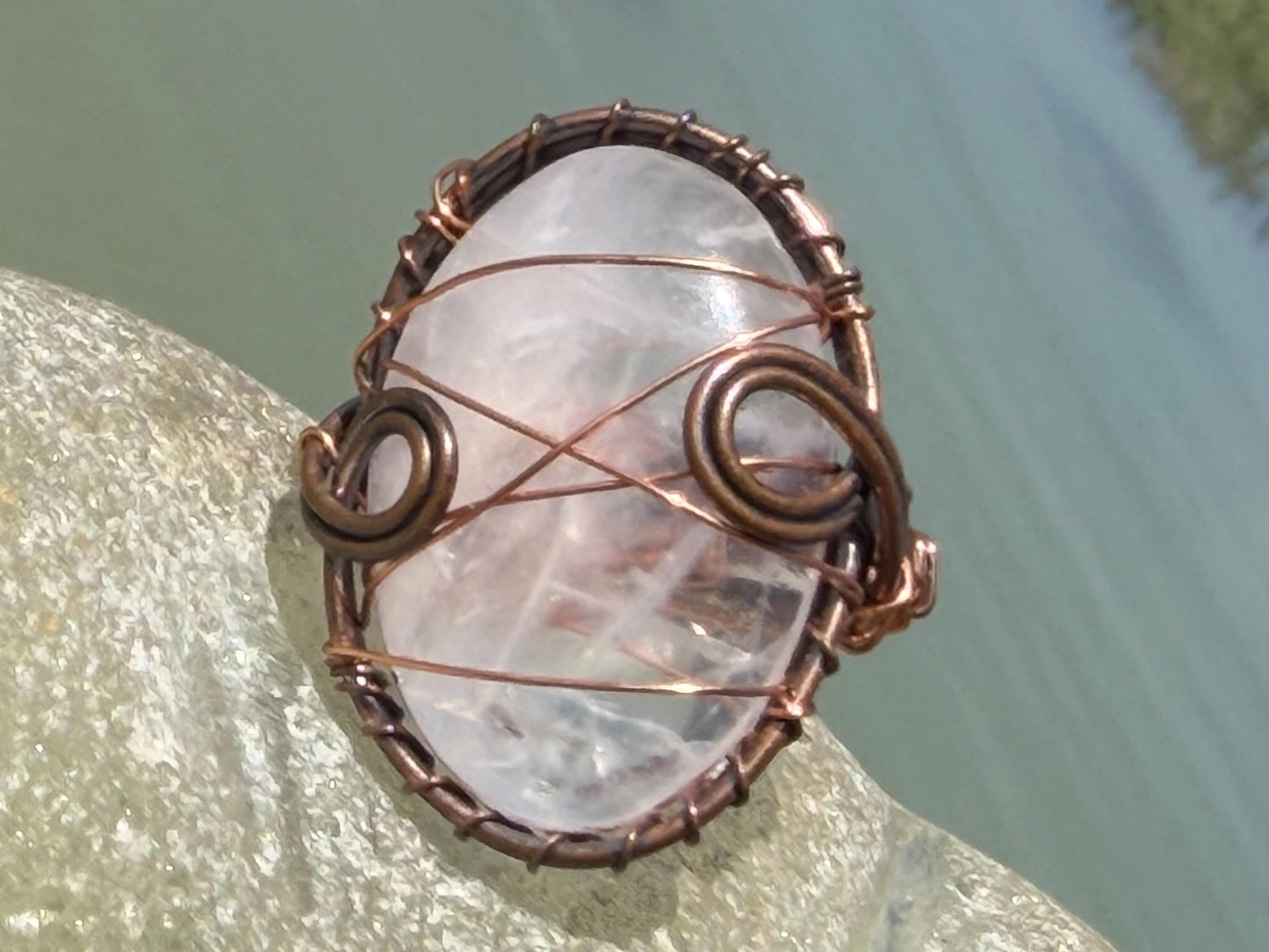 Ethically sourced rose quartz ring. Unique gift for her, romantic gift, pink gemstone ring, ethical jewellery, handmade ring, boho ring