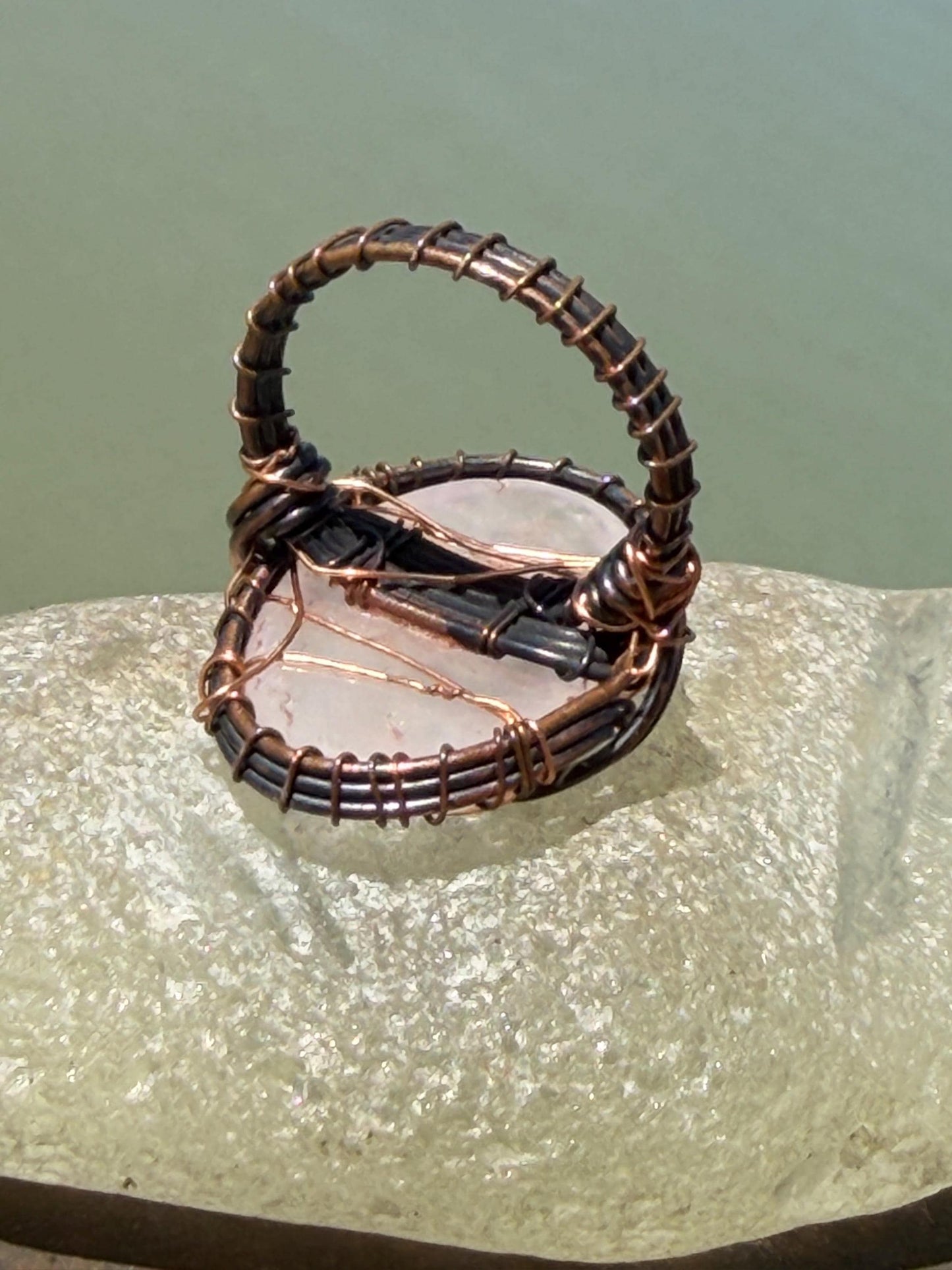 Ethically sourced rose quartz ring. Unique gift for her, romantic gift, pink gemstone ring, ethical jewellery, handmade ring, boho ring