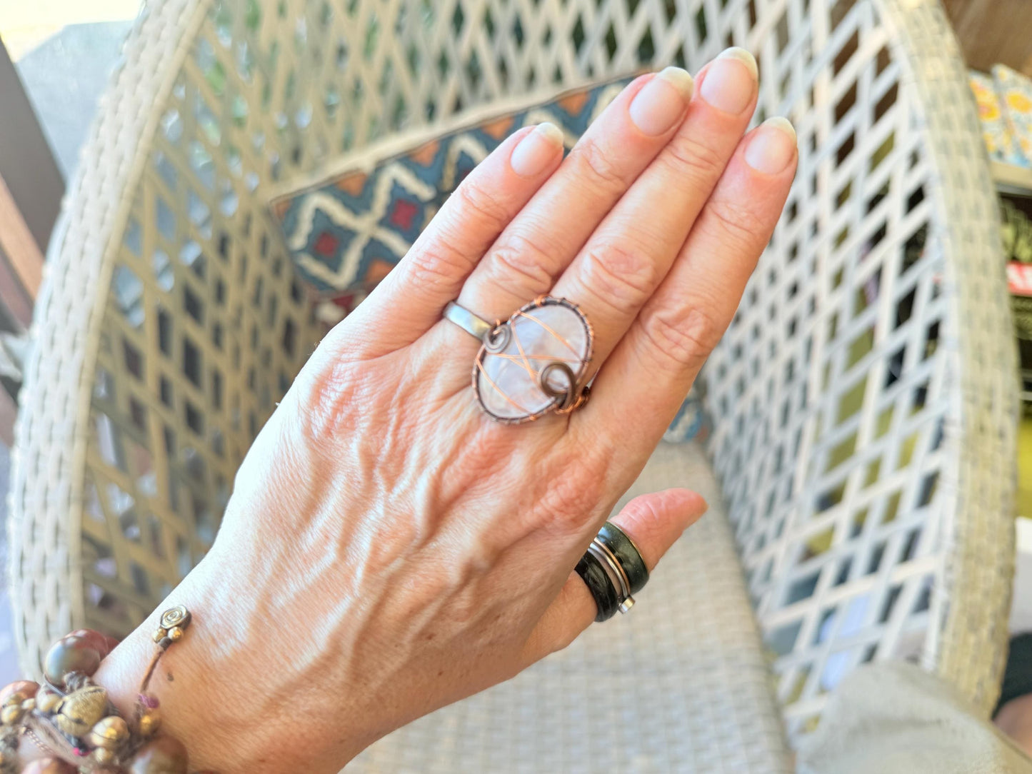 Ethically sourced rose quartz ring. Unique gift for her, romantic gift, pink gemstone ring, ethical jewellery, handmade ring, boho ring