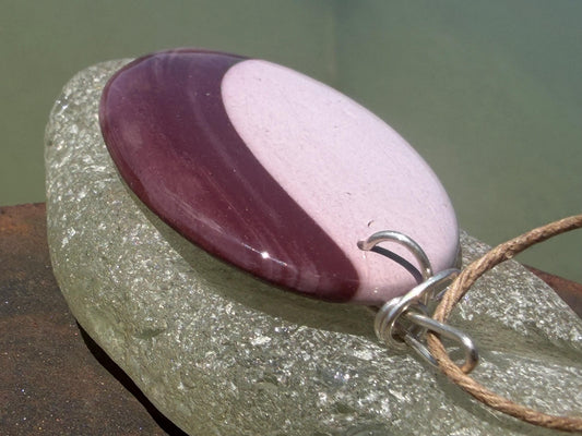 Ethically sourced mookite gemstone necklace. Handmade unusual jewellery, gift for him, gift for her. Ethical jewellery. Unusual gemstone