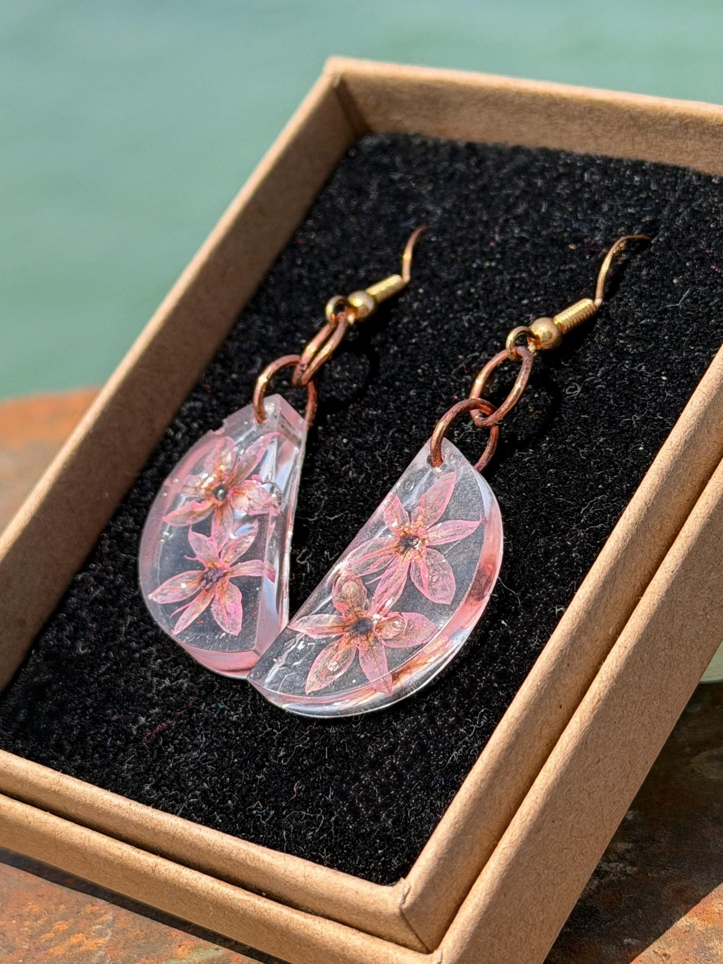 Garlic flower earrings :) Pink flower earrings, unique gift for her. Unique pink handmade jewellery, gift for garlic lover, gift for cook