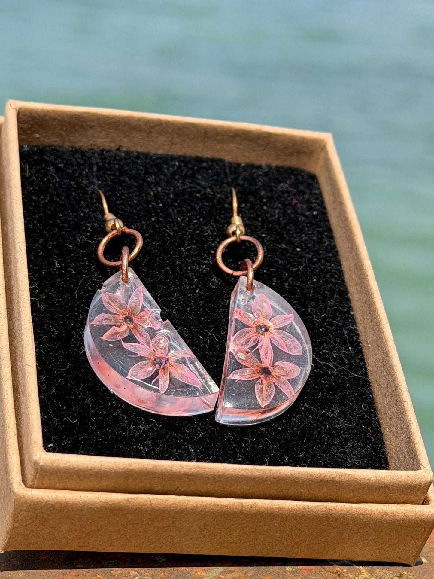 Garlic flower earrings :) Pink flower earrings, unique gift for her. Unique pink handmade jewellery, gift for garlic lover, gift for cook