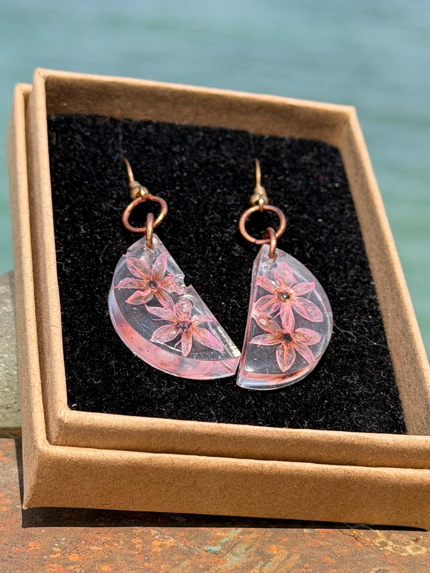 Garlic flower earrings :) Pink flower earrings, unique gift for her. Unique pink handmade jewellery, gift for garlic lover, gift for cook