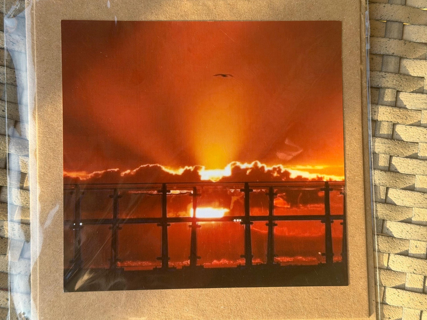 Sunset photo card. Handmade card, recycled card, seaside card, beach card, birthday card, eco friendly cards, eco card, recycled card