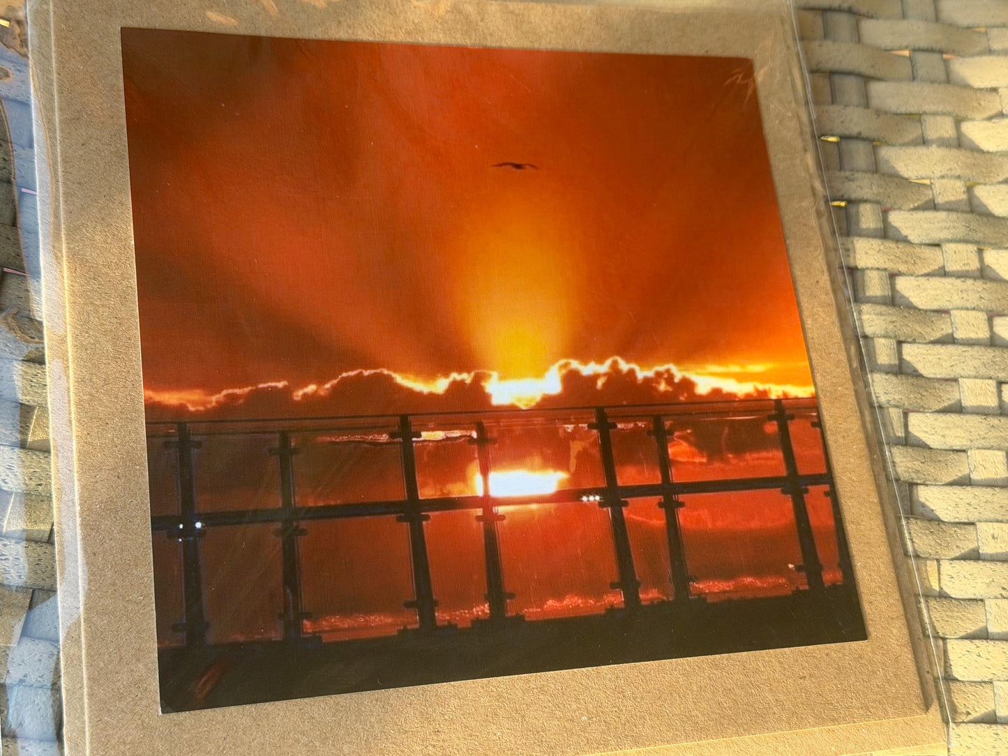 Sunset photo card. Handmade card, recycled card, seaside card, beach card, birthday card, eco friendly cards, eco card, recycled card