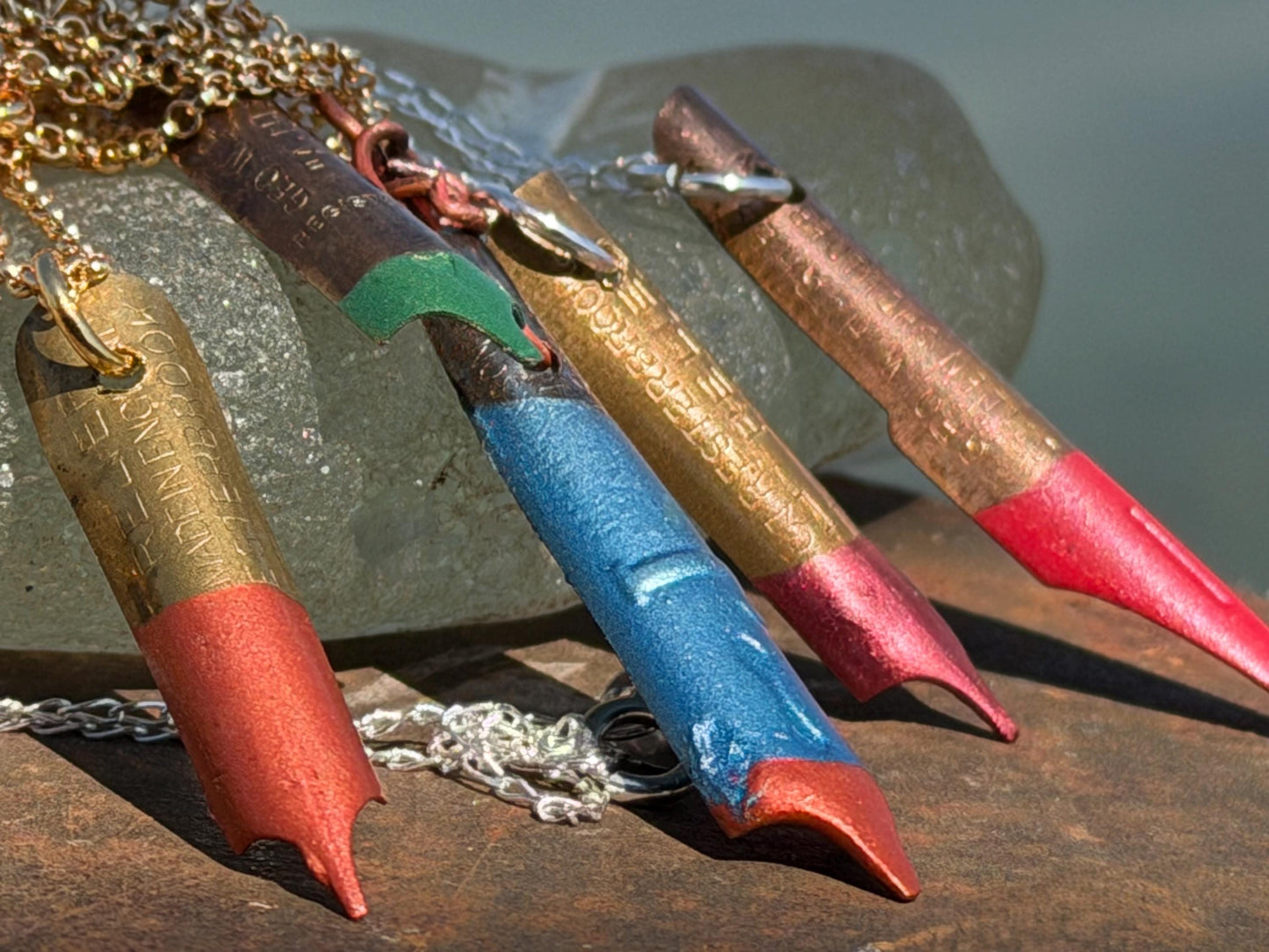 Pen nib necklace. Gift for a writer. Gift for a poet. Gift for book lover. Eco friendly jewellery. Ethical handmade jewellery. Teachers gift