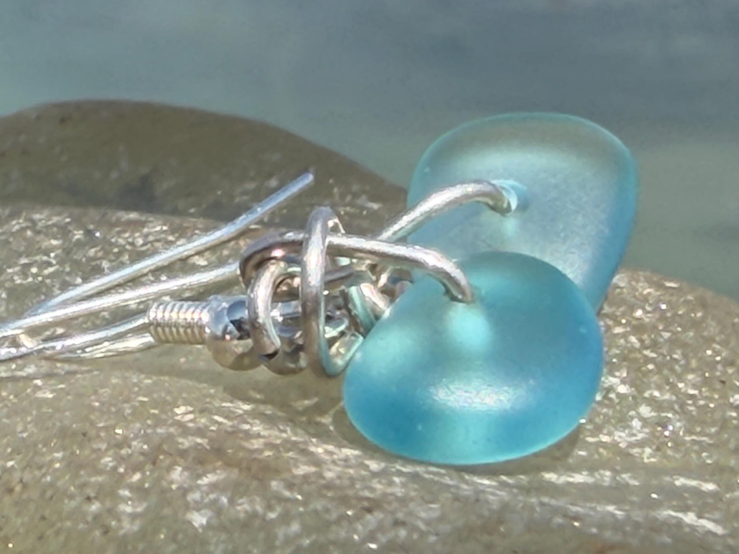 Sustainable jewellery. Eco friendly jewellery. Sea glass stud earrings, ethical jewellery, handmade sea glass jewellery, ethical jewelry
