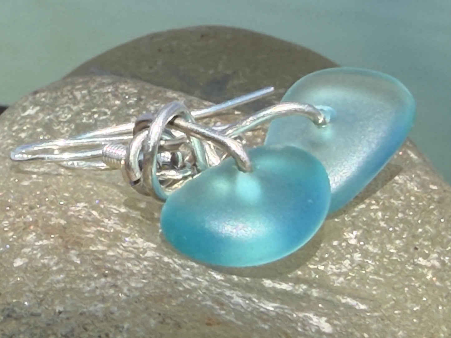 Sustainable jewellery. Eco friendly jewellery. Sea glass stud earrings, ethical jewellery, handmade sea glass jewellery, ethical jewelry