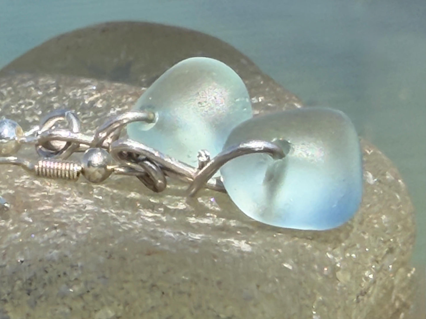 Sustainable jewellery. Eco friendly jewellery. Sea glass stud earrings, ethical jewellery, handmade sea glass jewellery, ethical jewelry