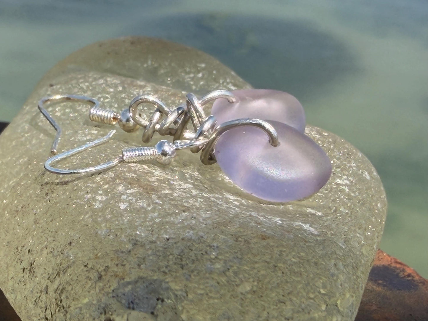 Sustainable jewellery. Eco friendly jewellery. Small sea glass earrings, ethical jewellery, handmade sea glass jewellery, ethical jewelry