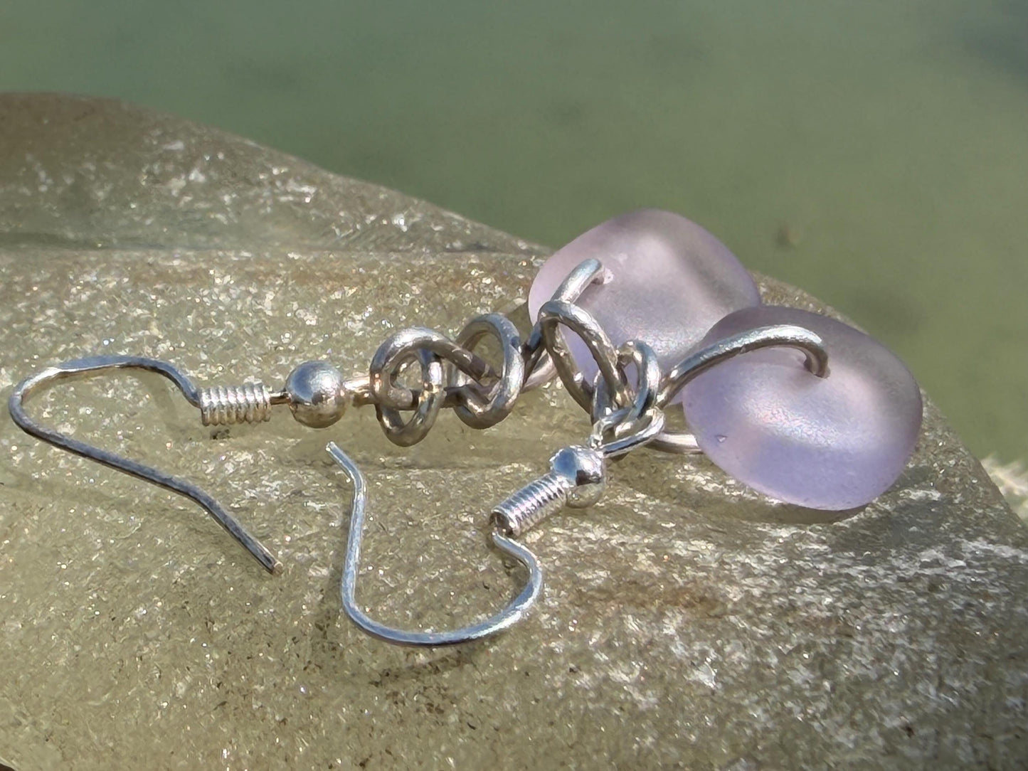 Sustainable jewellery. Eco friendly jewellery. Small sea glass earrings, ethical jewellery, handmade sea glass jewellery, ethical jewelry