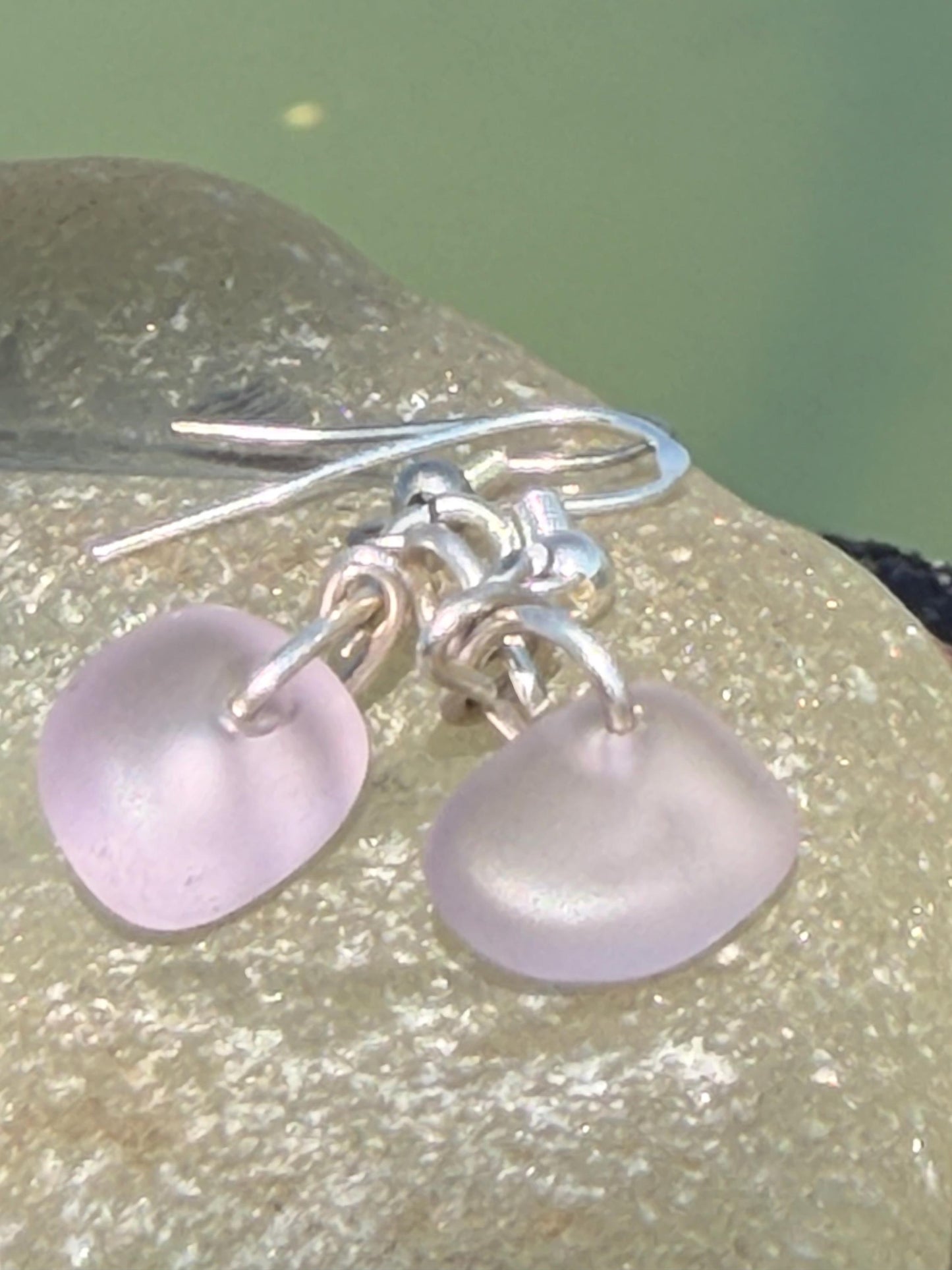 Sustainable jewellery. Eco friendly jewellery. Small sea glass earrings, ethical jewellery, handmade sea glass jewellery, ethical jewelry