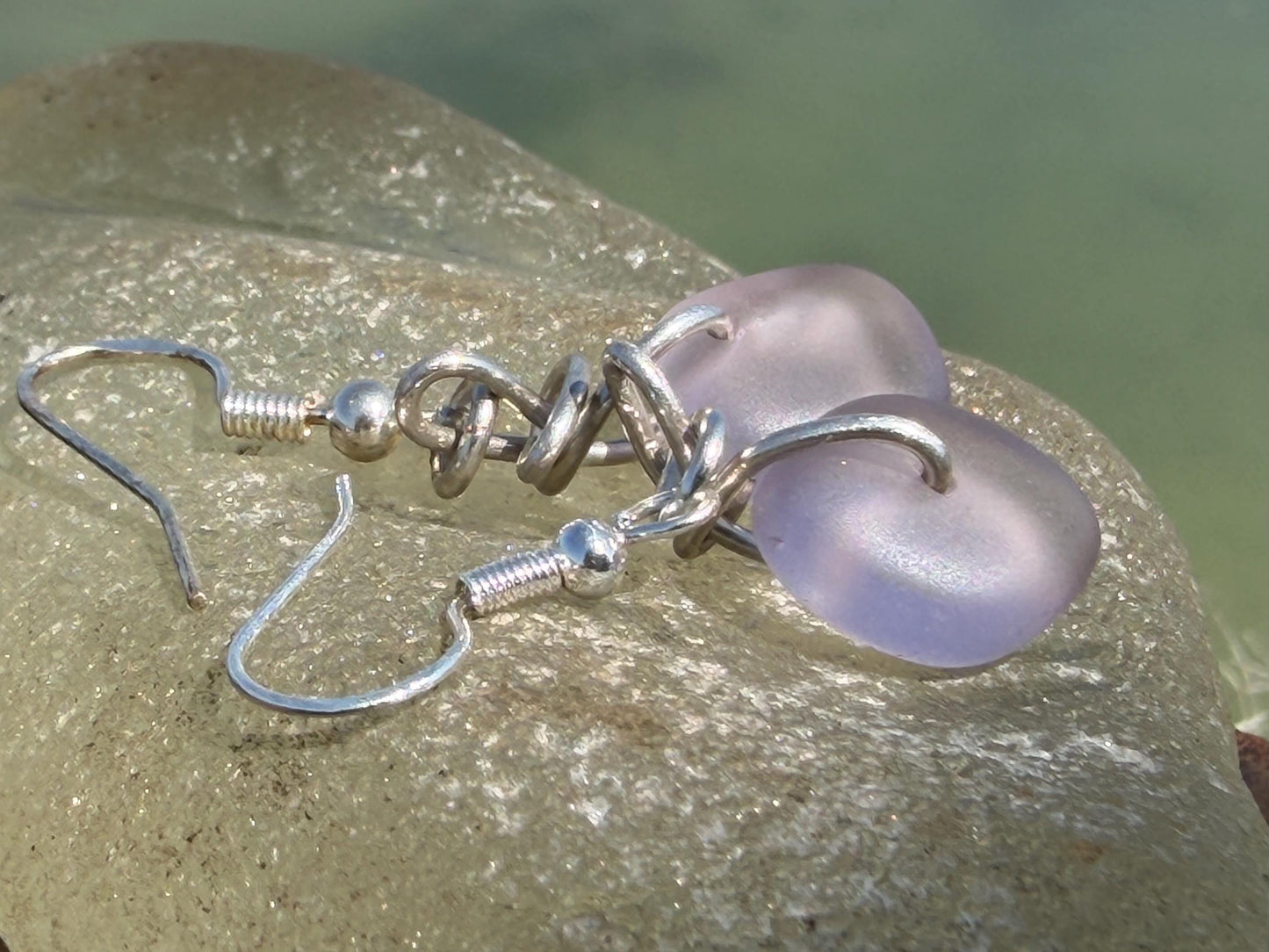 Sustainable jewellery. Eco friendly jewellery. Small sea glass earrings, ethical jewellery, handmade sea glass jewellery, ethical jewelry