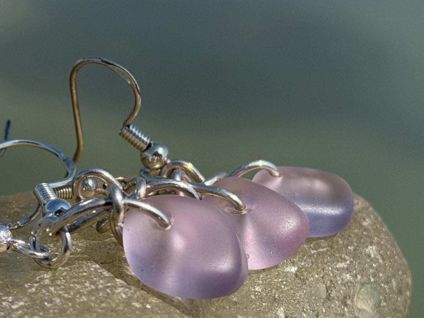 Sustainable jewellery. Eco friendly jewellery. Small sea glass earrings, ethical jewellery, handmade sea glass jewellery, ethical jewelry
