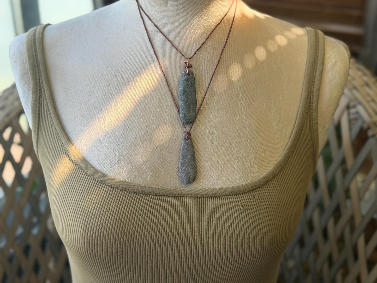 Eco friendly Cornish slate pendants. Earthy, eco and sustainable gift for him. Handmade frey slate necklaces. Handcrafted gifts for men.