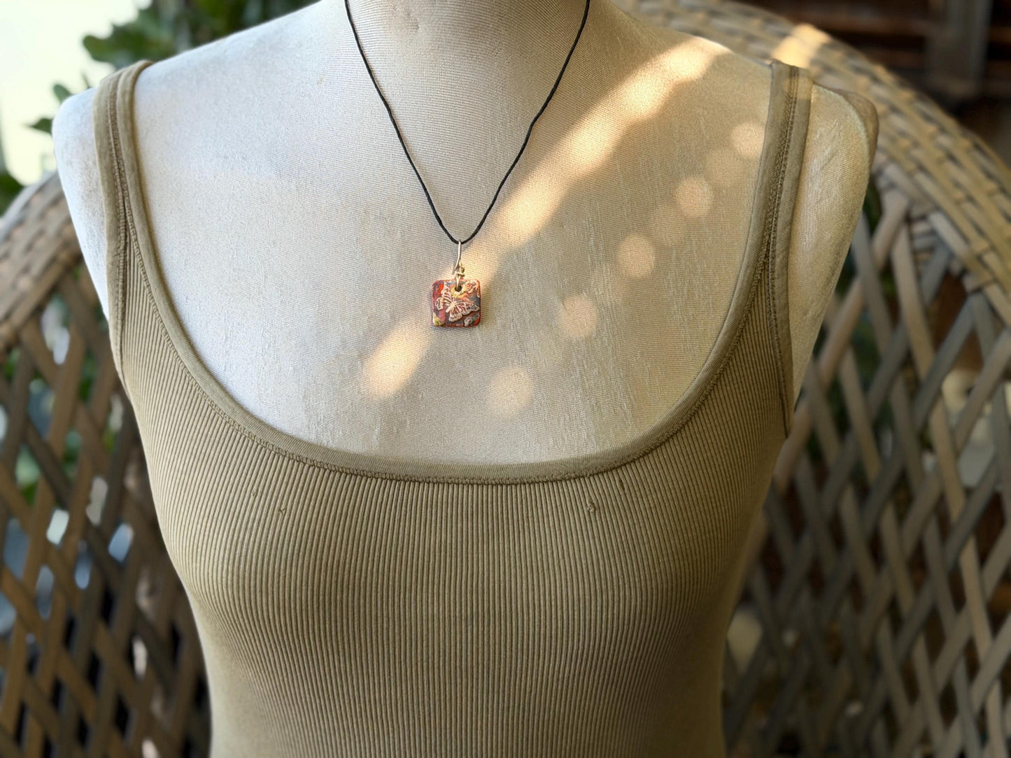 Unique Handmade pink and gold Butterfly Necklace - Boho Ethical Jewelry. Unique gift for her
