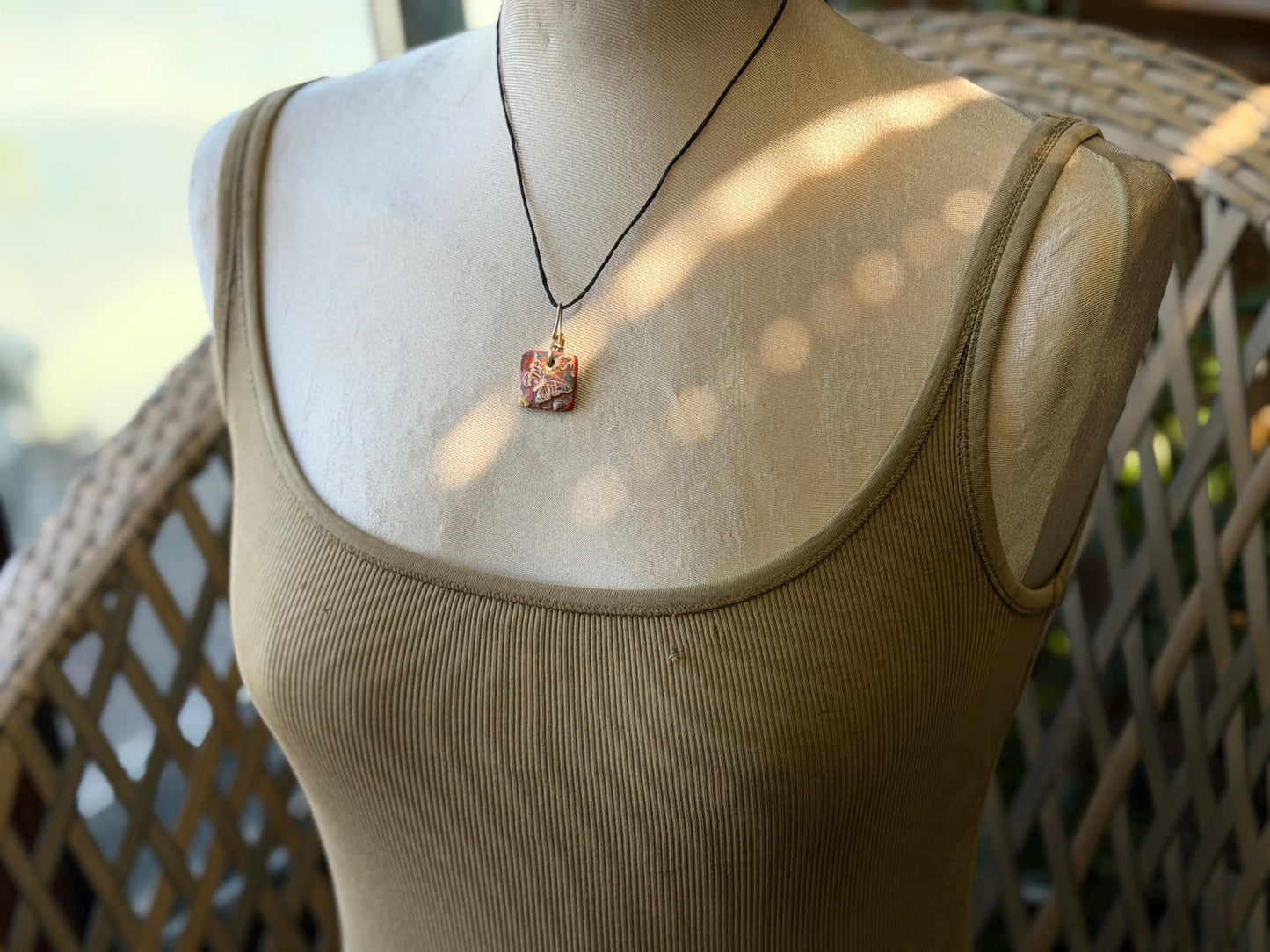 Unique Handmade pink and gold Butterfly Necklace - Boho Ethical Jewelry. Unique gift for her