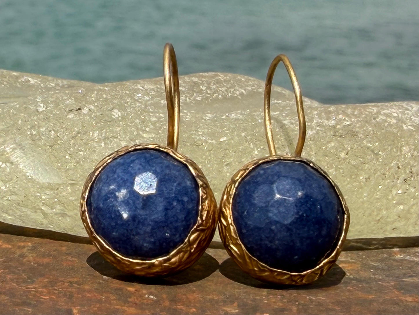 Vintage earrings, eco friendly earrings, ethical jewellery, lapis earrings, lapis jewellery. Retro earrings, boho earrings, gift for her