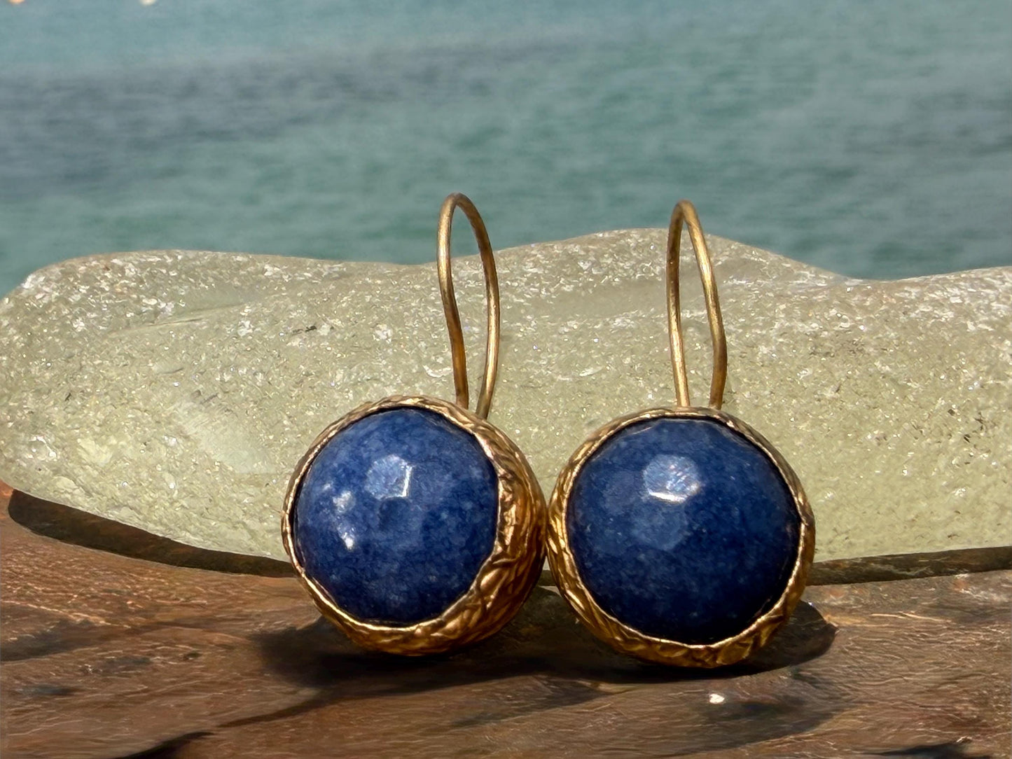 Vintage earrings, eco friendly earrings, ethical jewellery, lapis earrings, lapis jewellery. Retro earrings, boho earrings, gift for her