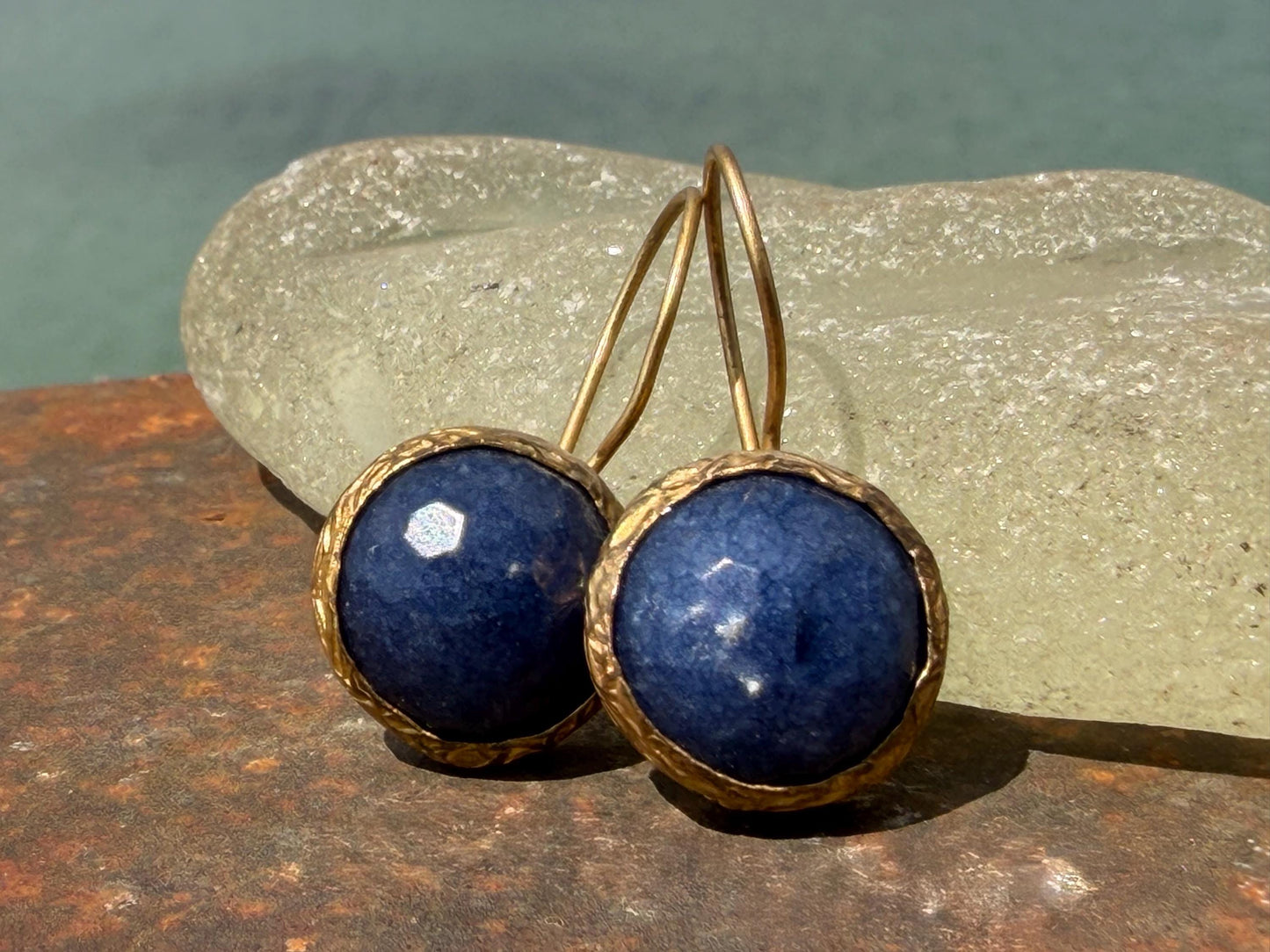 Vintage earrings, eco friendly earrings, ethical jewellery, lapis earrings, lapis jewellery. Retro earrings, boho earrings, gift for her