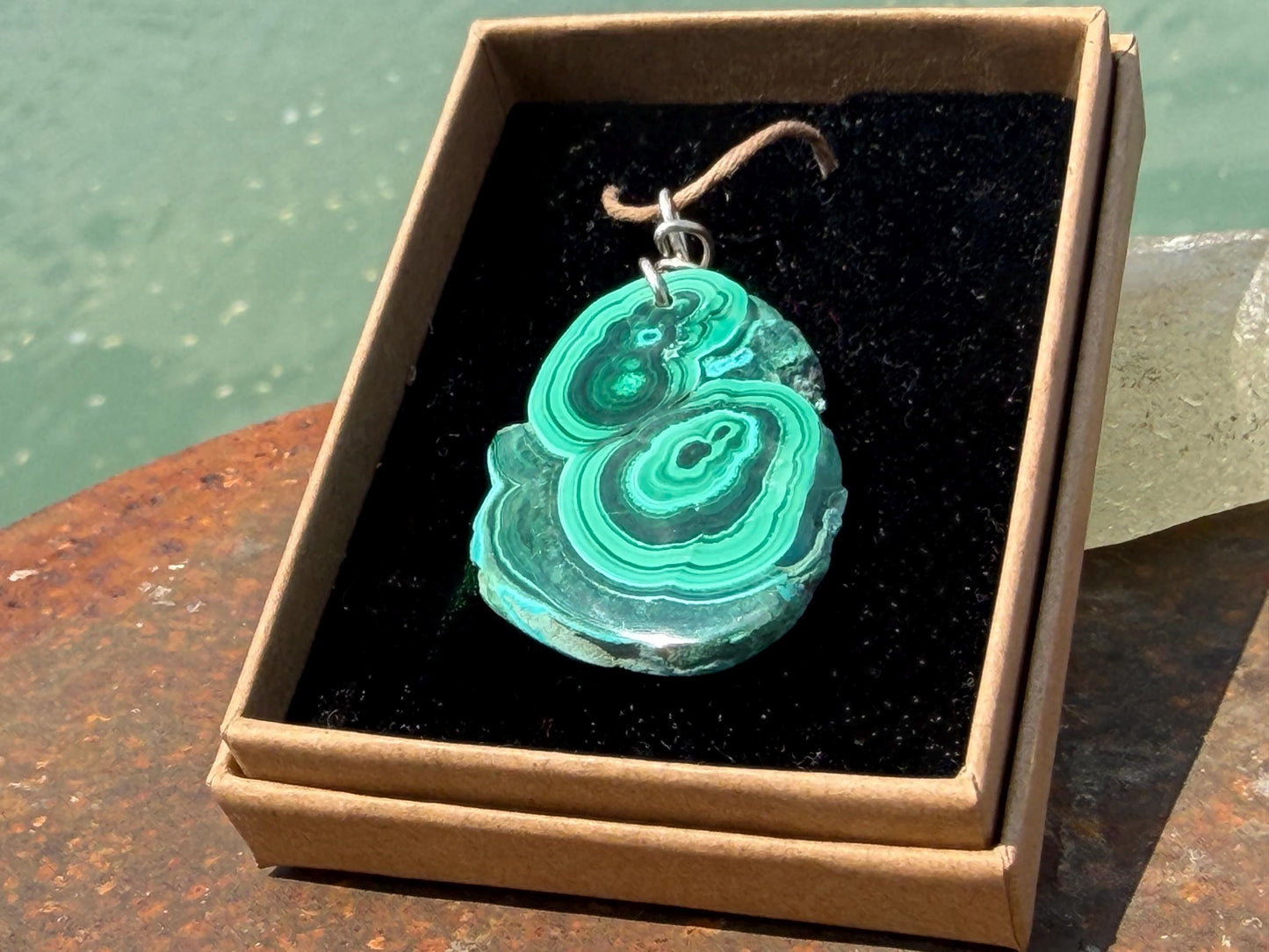 Chrysocolla Malachite necklace, ethical jewellery, bohemian necklace, unusual jewellery, malachite pendant, blue gemstone necklace