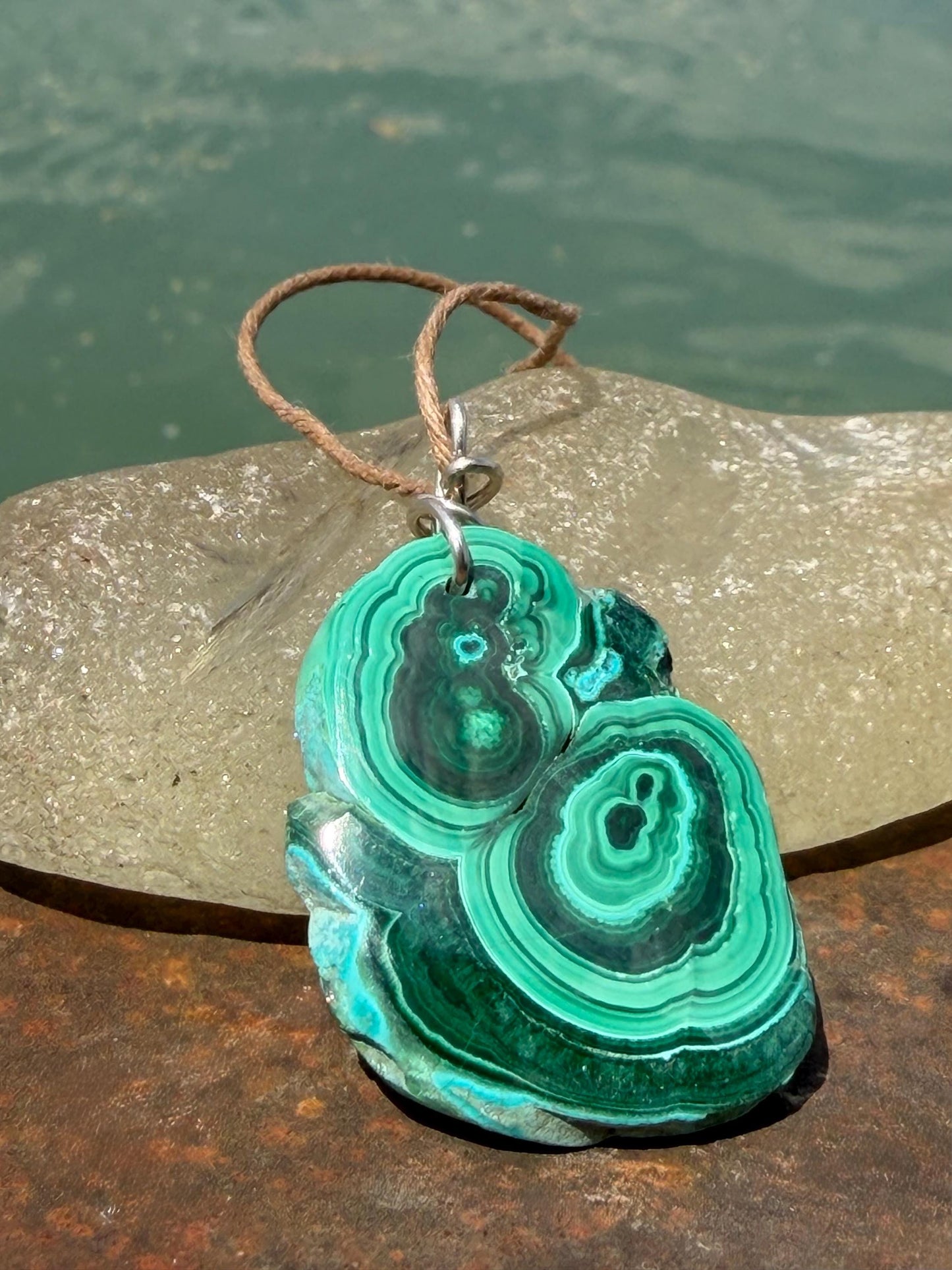 Chrysocolla Malachite necklace, ethical jewellery, bohemian necklace, unusual jewellery, malachite pendant, blue gemstone necklace