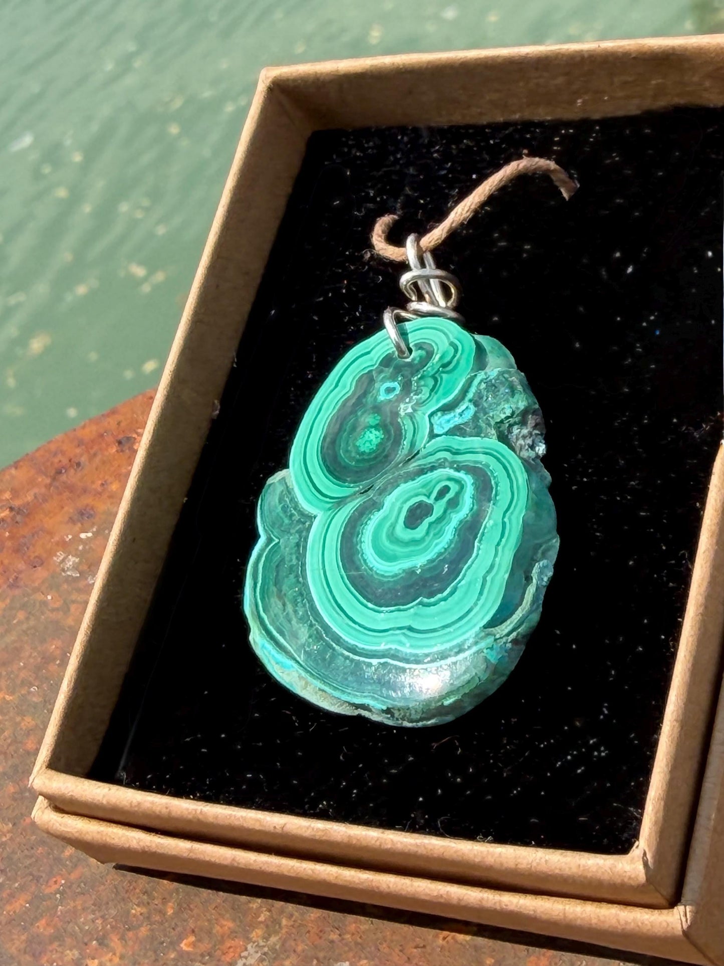 Chrysocolla Malachite necklace, ethical jewellery, bohemian necklace, unusual jewellery, malachite pendant, blue gemstone necklace