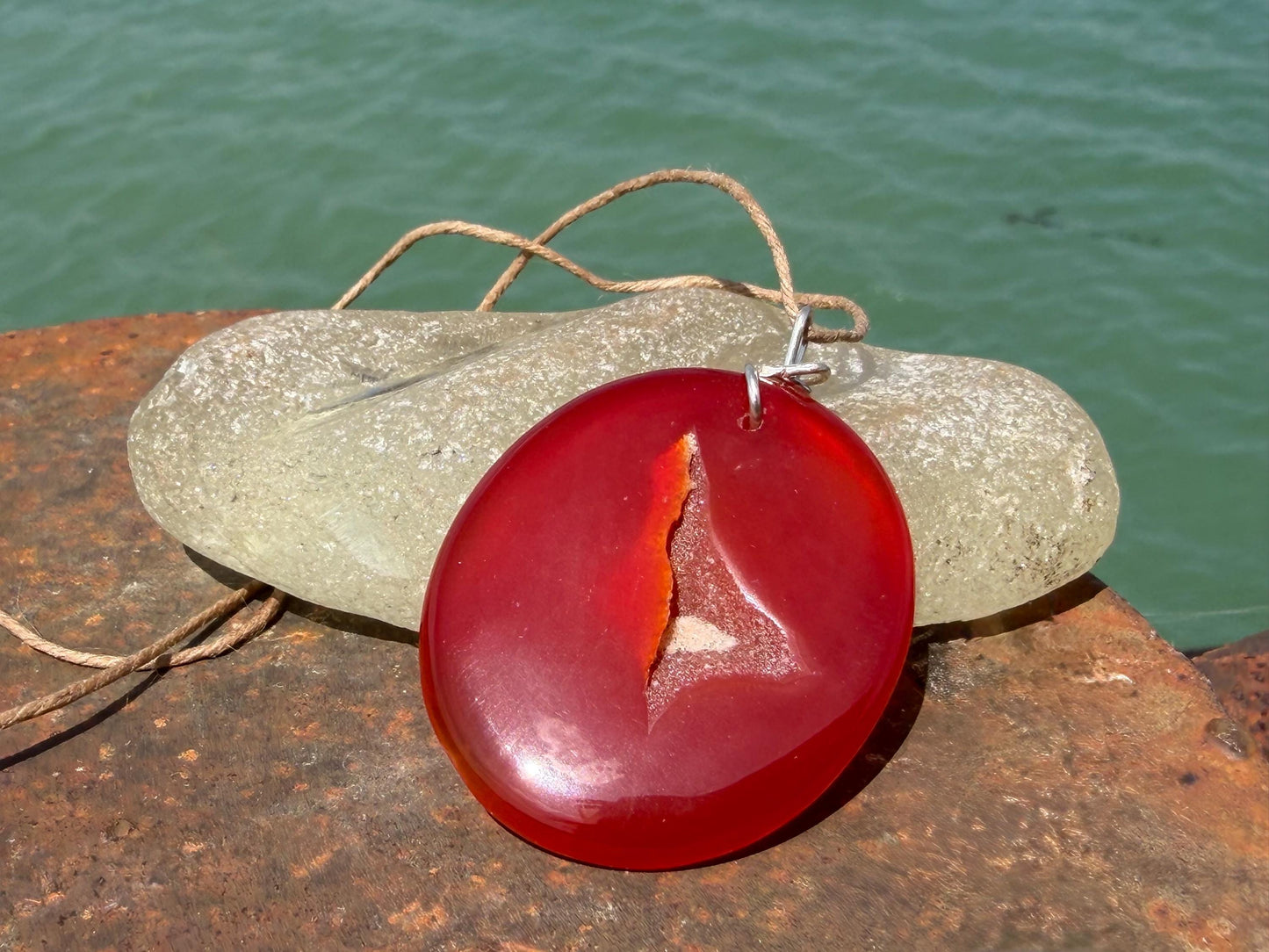 Agate necklace, ethical jewellery, bohemian necklace, unusual jewellery, agate pendant, white gemstone necklace. Boho jewellery