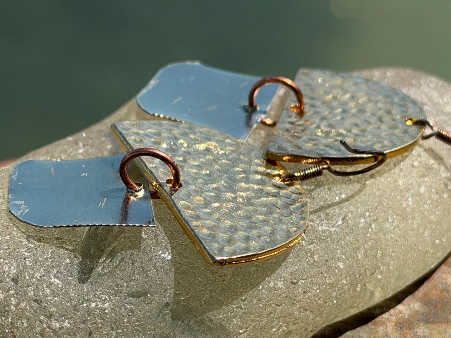 Bright green earrings, boho jewellery, unique earrings, eco friendly jewellery, gift for her, ethical jewellery, large statement earrings.