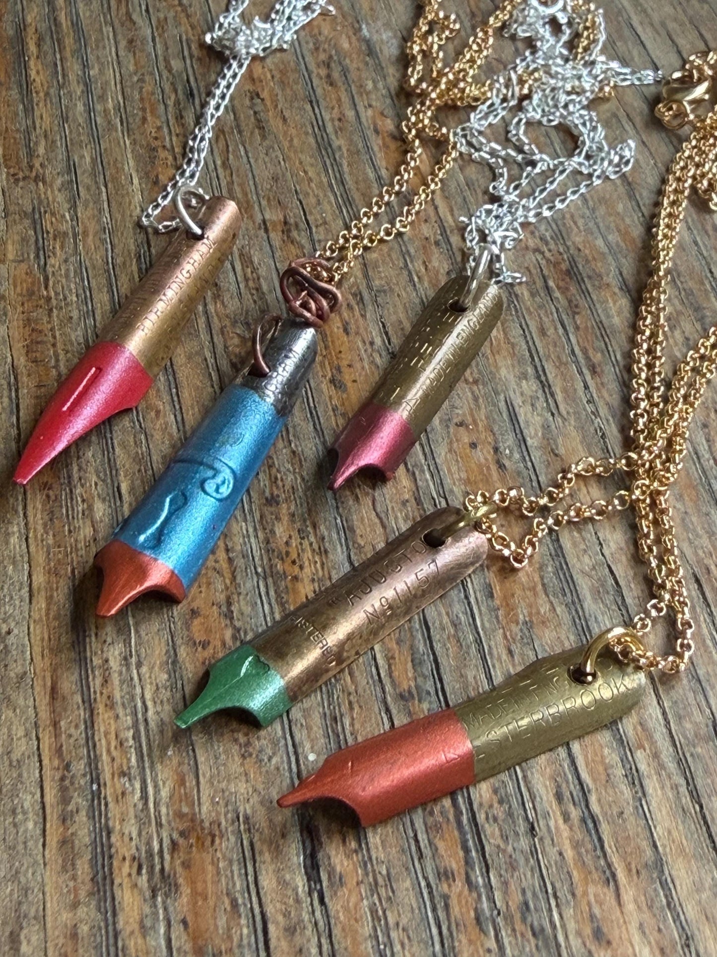 Pen nib necklace. Gift for a writer. Gift for a poet. Gift for book lover. Eco friendly jewellery. Ethical handmade jewellery. Teachers gift