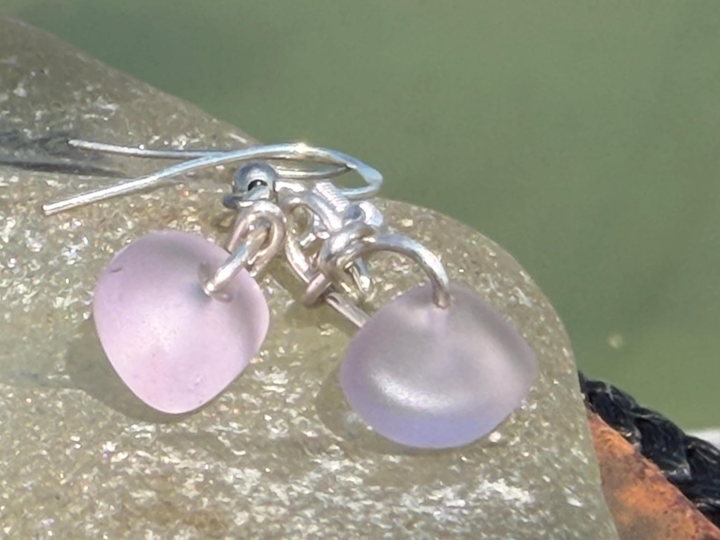Sustainable jewellery. Eco friendly jewellery. Small sea glass earrings, ethical jewellery, handmade sea glass jewellery, ethical jewelry