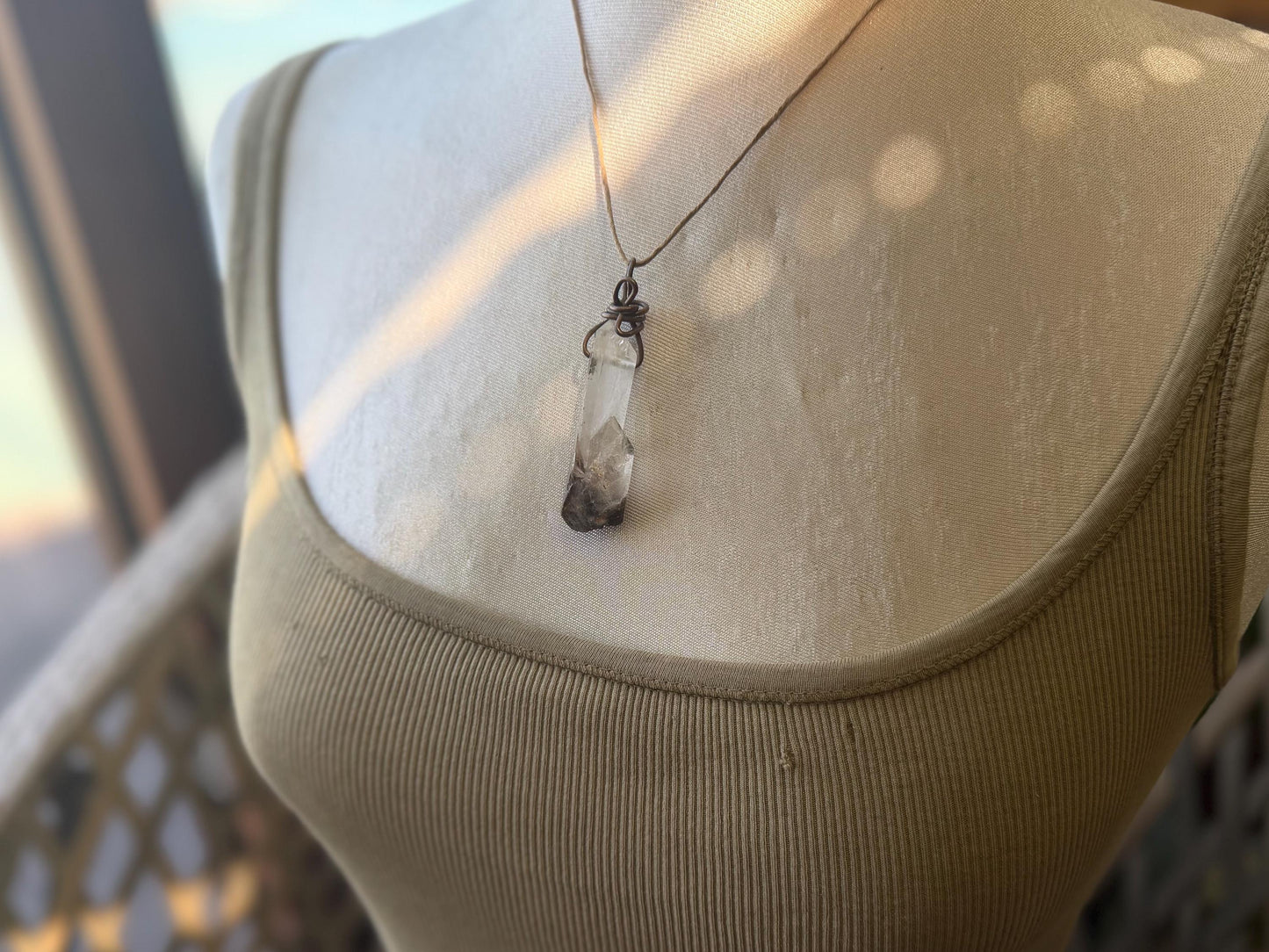 Raw Smokey Quartz Necklace. Unique jewellery. Smokey quartz pendant, boho pendants, handmade necklace, gift for him, ethical jewellery