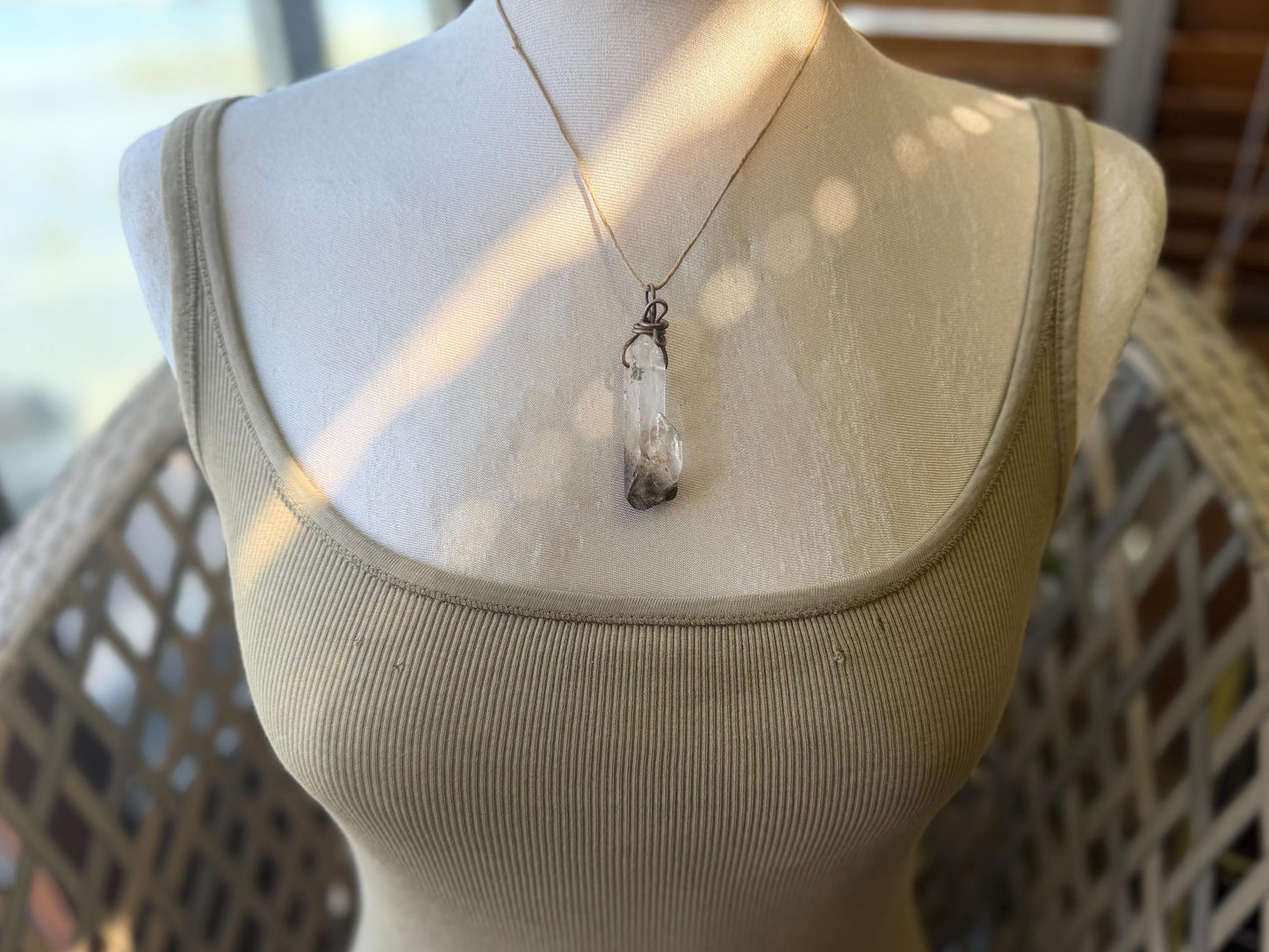 Raw Smokey Quartz Necklace. Unique jewellery. Smokey quartz pendant, boho pendants, handmade necklace, gift for him, ethical jewellery