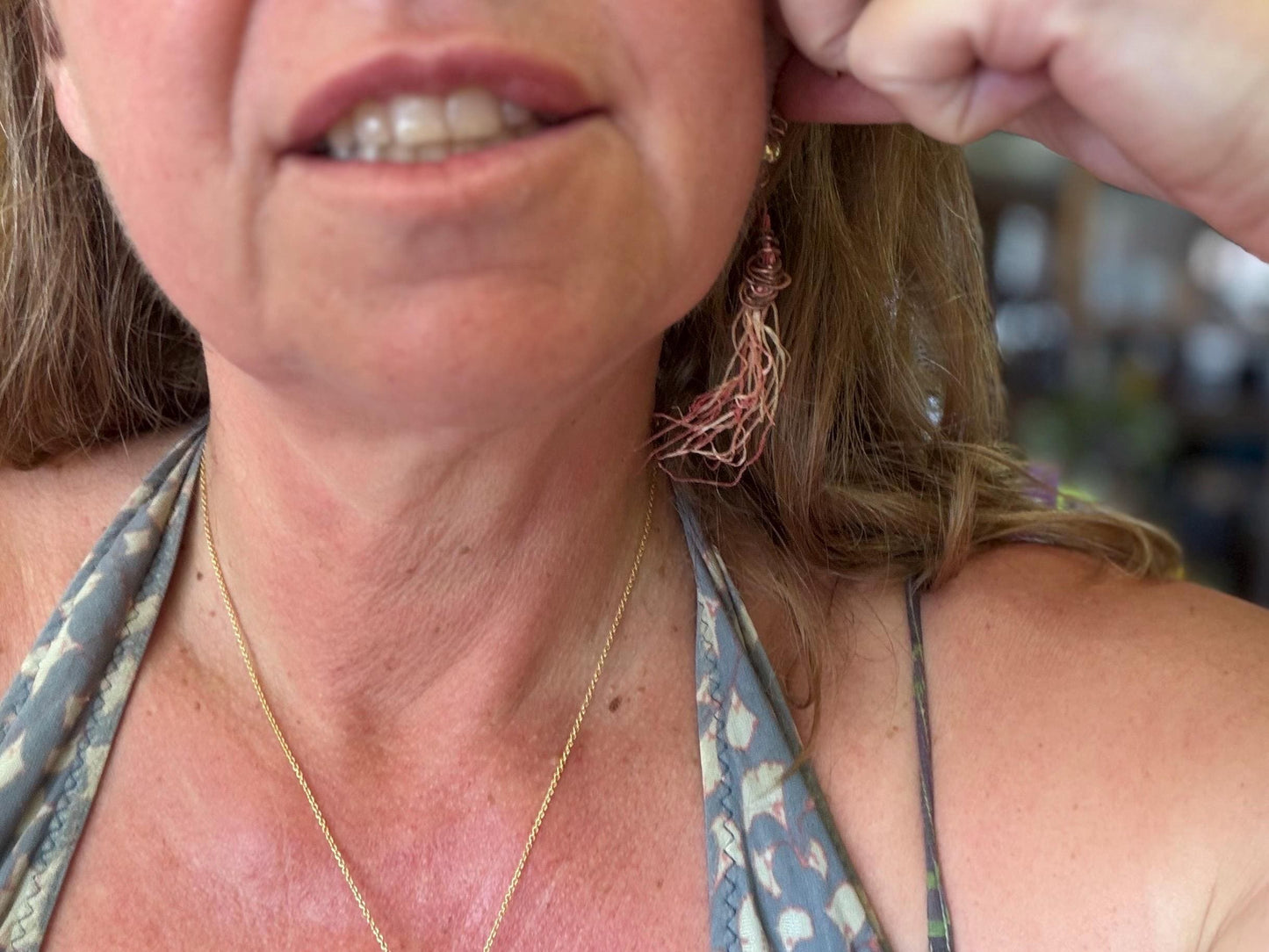 Seaweed earrings wrapped in recycled copper stripped from waste cables. Eco friendly gift for ocean lover. Very unusual and unique,