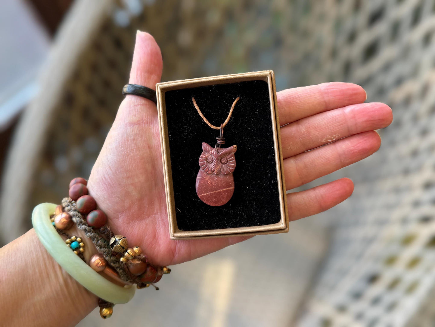 Handmade owl necklace. Sea glass necklace, orange necklace, unique necklace, owl necklaces, owl decoration, unique jewellery, owl gifts