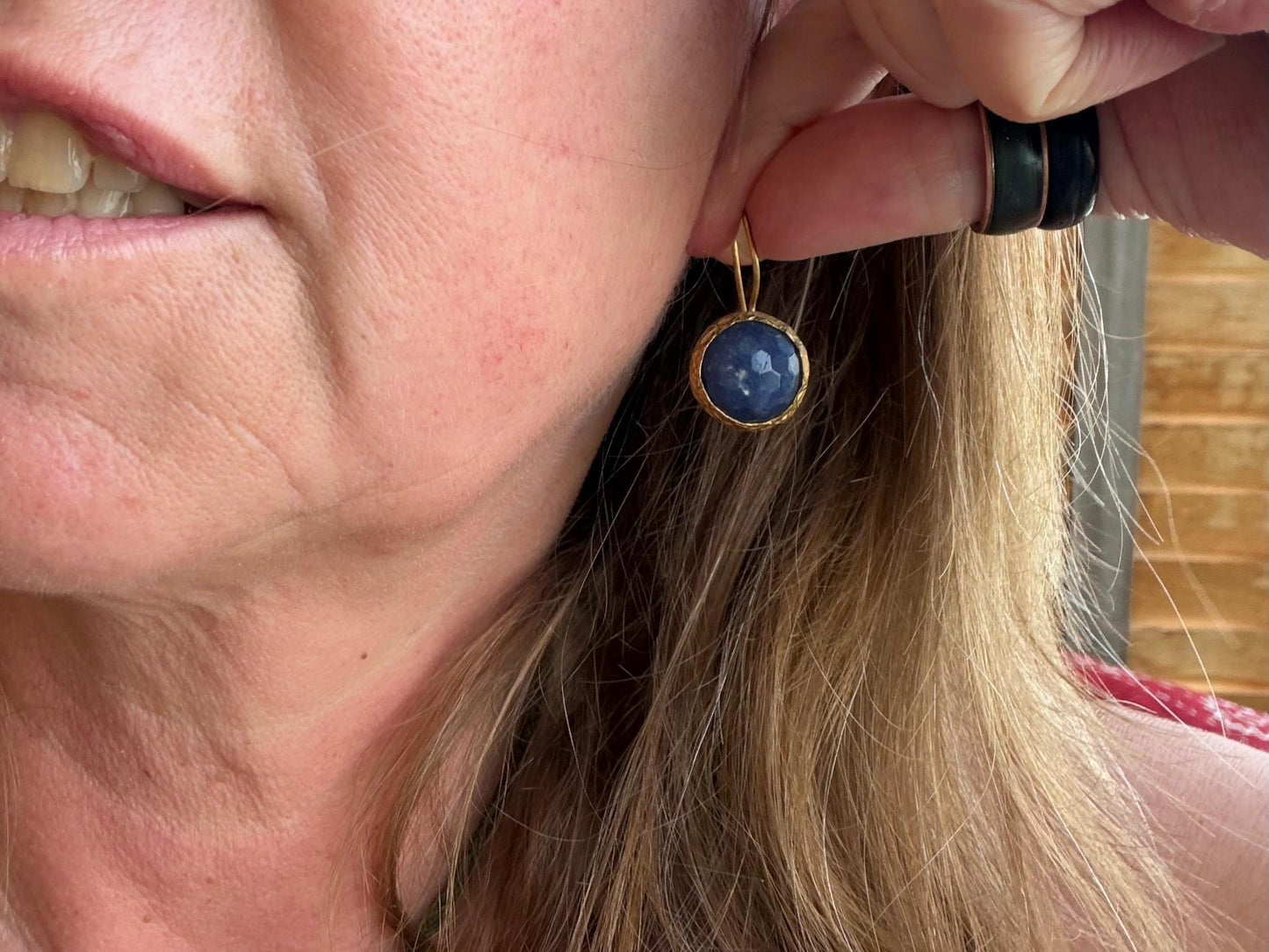 Vintage earrings, eco friendly earrings, ethical jewellery, lapis earrings, lapis jewellery. Retro earrings, boho earrings, gift for her