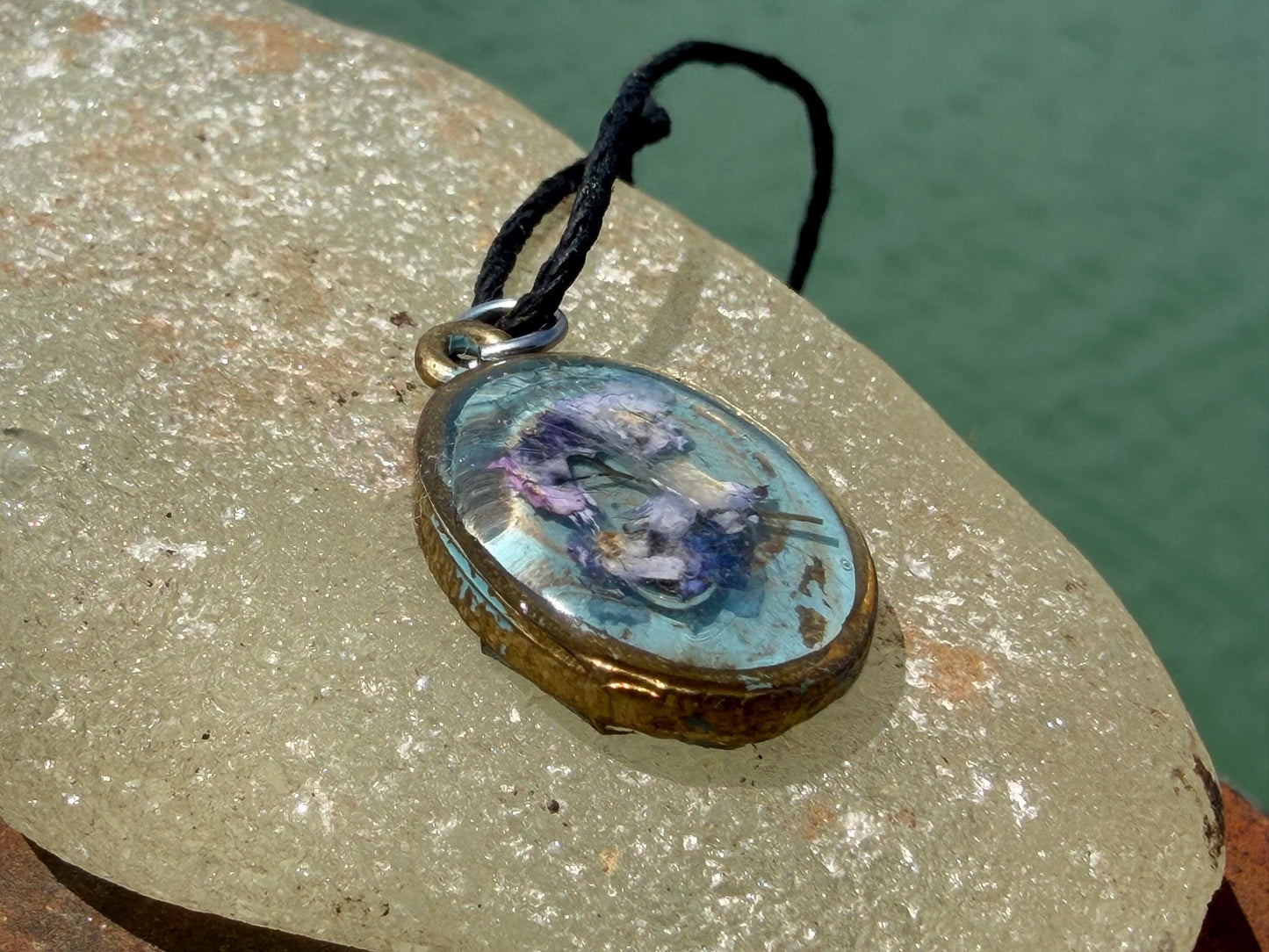 Forget me not necklace. Flower necklace, flower pendant, handmade jewellery, unique necklace, unique jewellery, boho necklace, gift for her