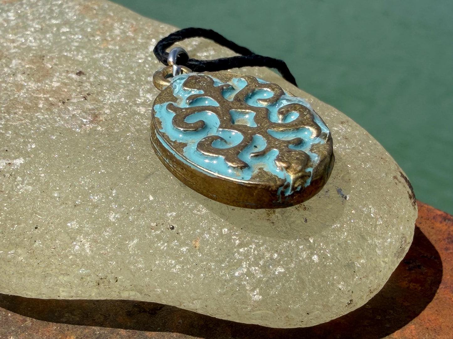 Forget me not necklace. Flower necklace, flower pendant, handmade jewellery, unique necklace, unique jewellery, boho necklace, gift for her