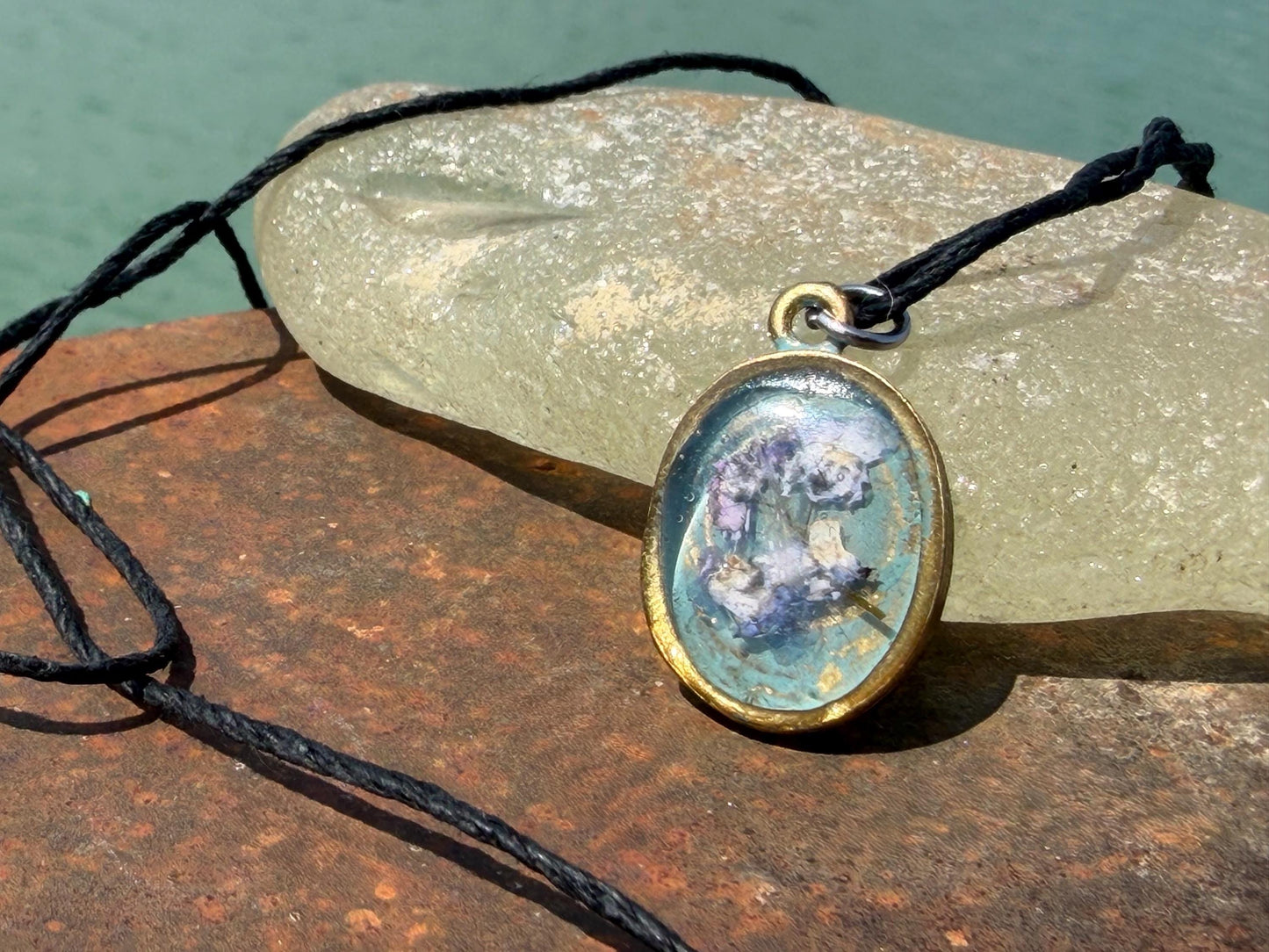 Forget me not necklace. Flower necklace, flower pendant, handmade jewellery, unique necklace, unique jewellery, boho necklace, gift for her