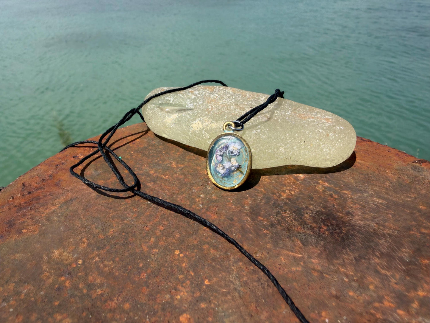 Forget me not necklace. Flower necklace, flower pendant, handmade jewellery, unique necklace, unique jewellery, boho necklace, gift for her