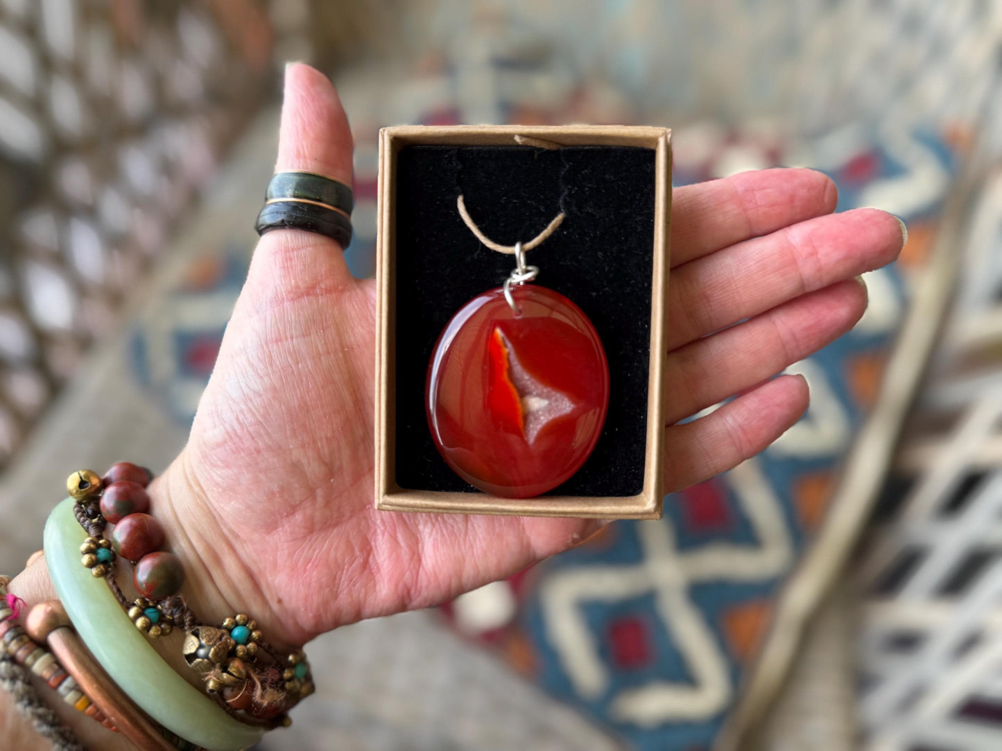 Agate necklace, ethical jewellery, bohemian necklace, unusual jewellery, agate pendant, white gemstone necklace. Boho jewellery