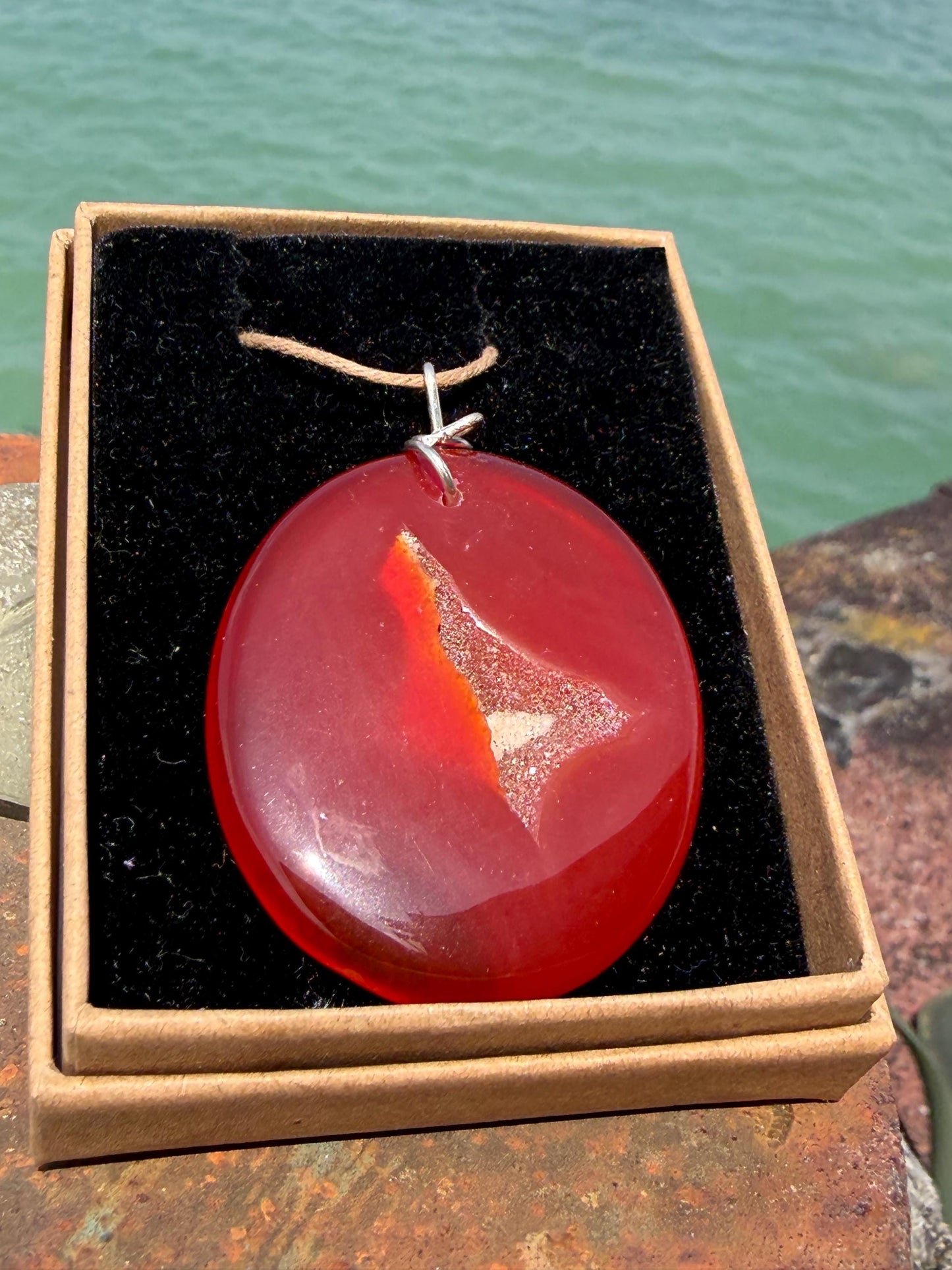 Agate necklace, ethical jewellery, bohemian necklace, unusual jewellery, agate pendant, white gemstone necklace. Boho jewellery