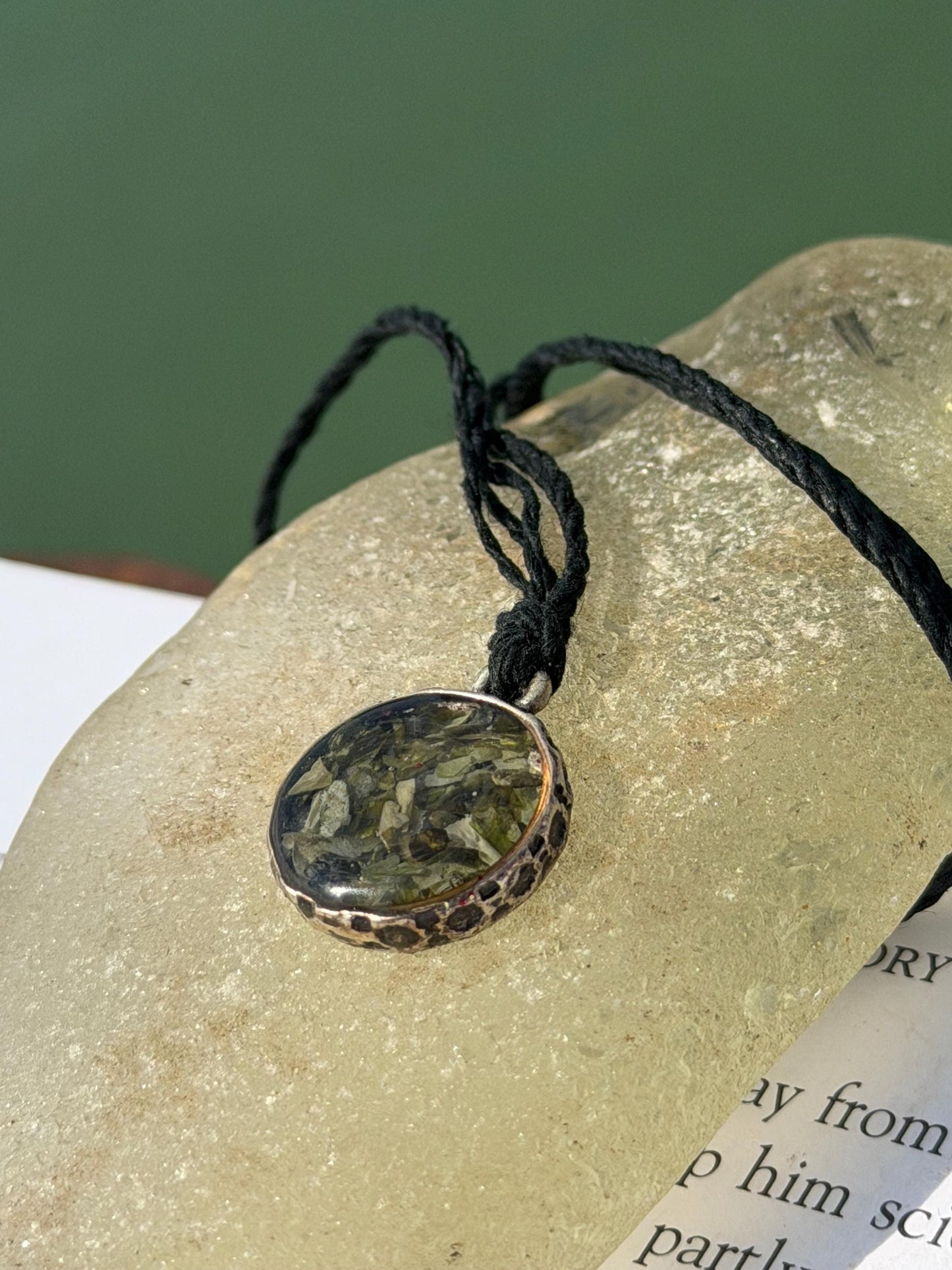Seaweed necklace, gift for ocean lover, unique pendant, handmade necklace, boho necklace, gift for cook, unusual necklace, boho gift for her