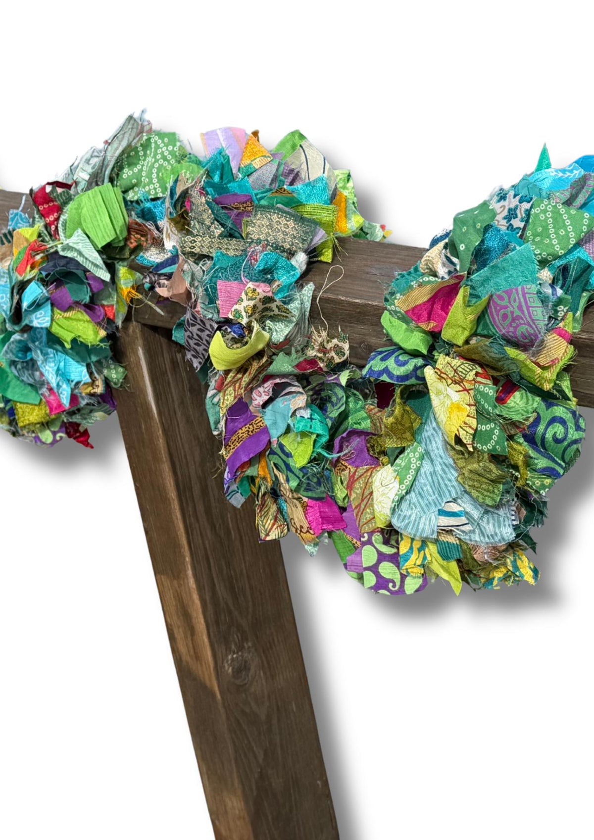 Eco friendly green tinsel! Ethical, sustainable and planet friendly. Handmade ethical Christmas decor. Green eco tinsel. Festive garland
