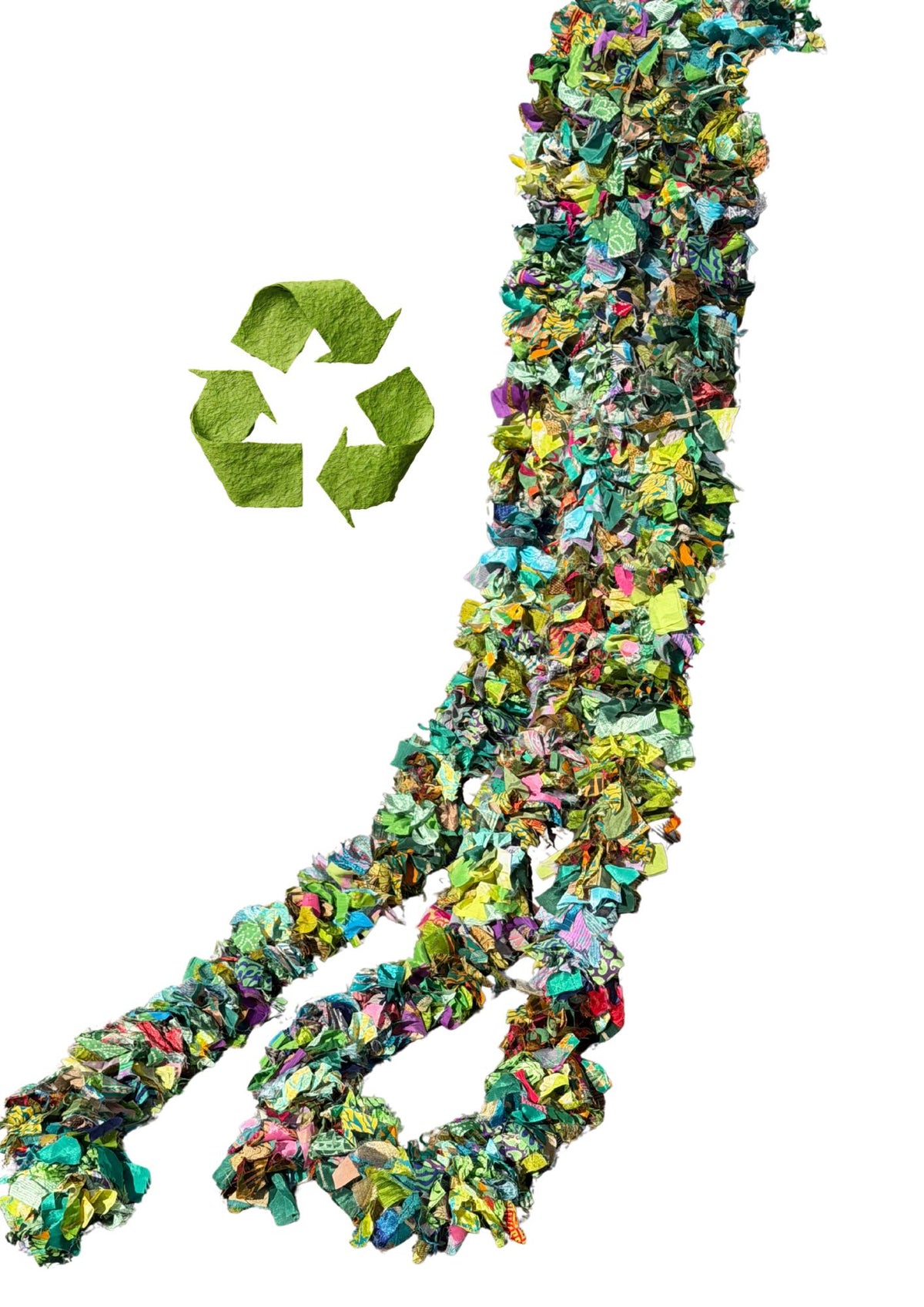 Eco friendly green tinsel! Ethical, sustainable and planet friendly. Handmade ethical Christmas decor. Green eco tinsel. Festive garland
